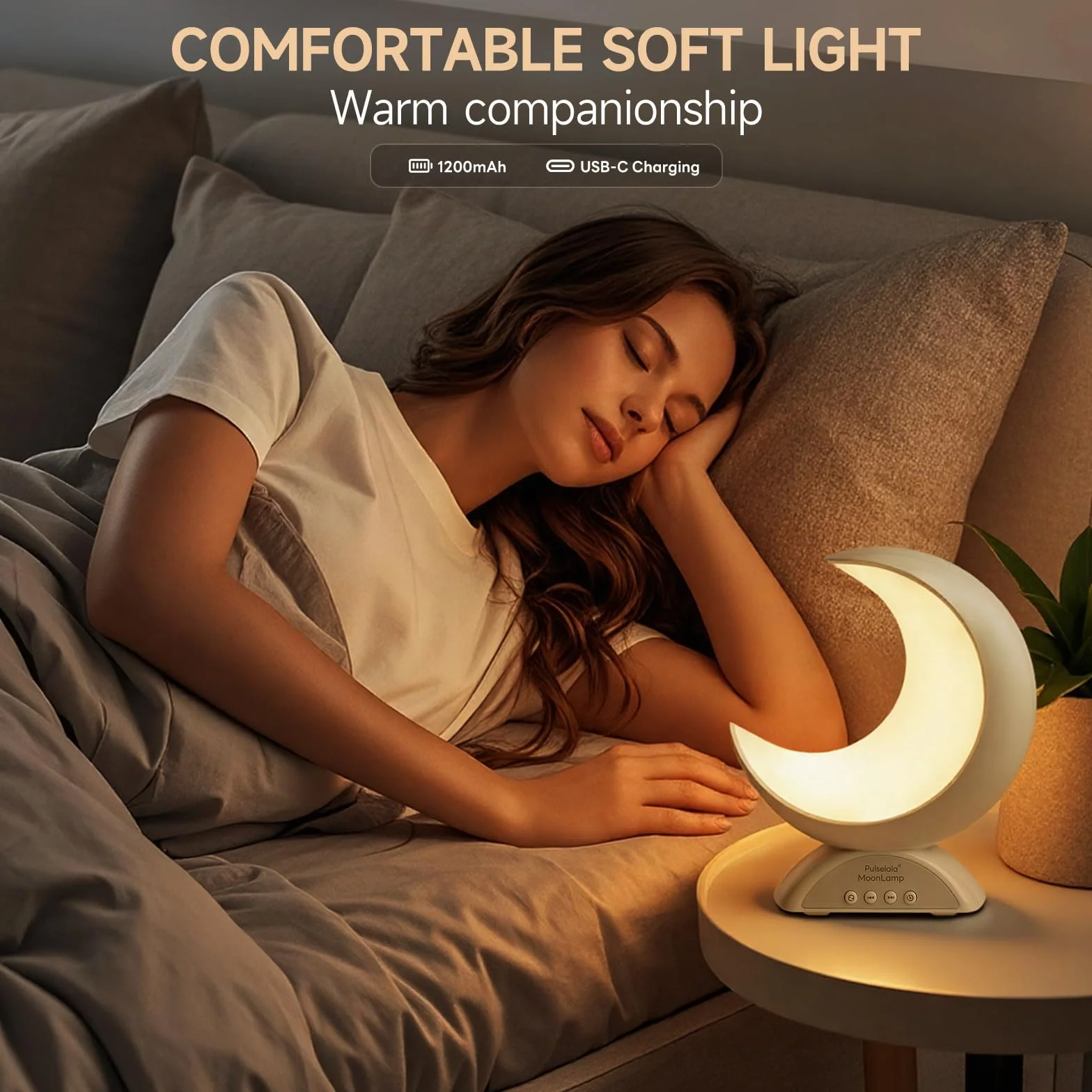 Lampa stołowa dotykowa z księżycem z regulowanym światłem RGB, trybem sceny i trybem muzyki, ciepłym białym światłem LED, nadaje się do dekoracji domu, sypialni, salonu, biurka.
