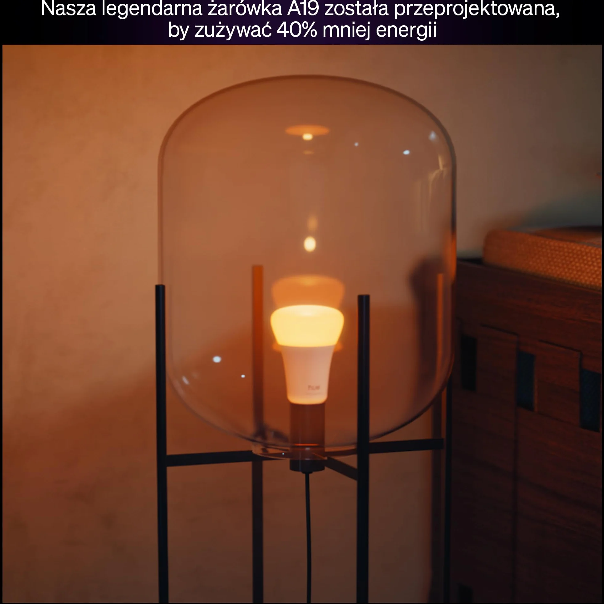 Żarówka Philips Hue Smart LED A60, White Ambiance, trzonek E27, 6 W, pełne spektrum światła 1000K–20000K, 810 lumenów, przyciemnianie, działa z Alexa, Google Assistant i Apple Home, op. 2 szt.