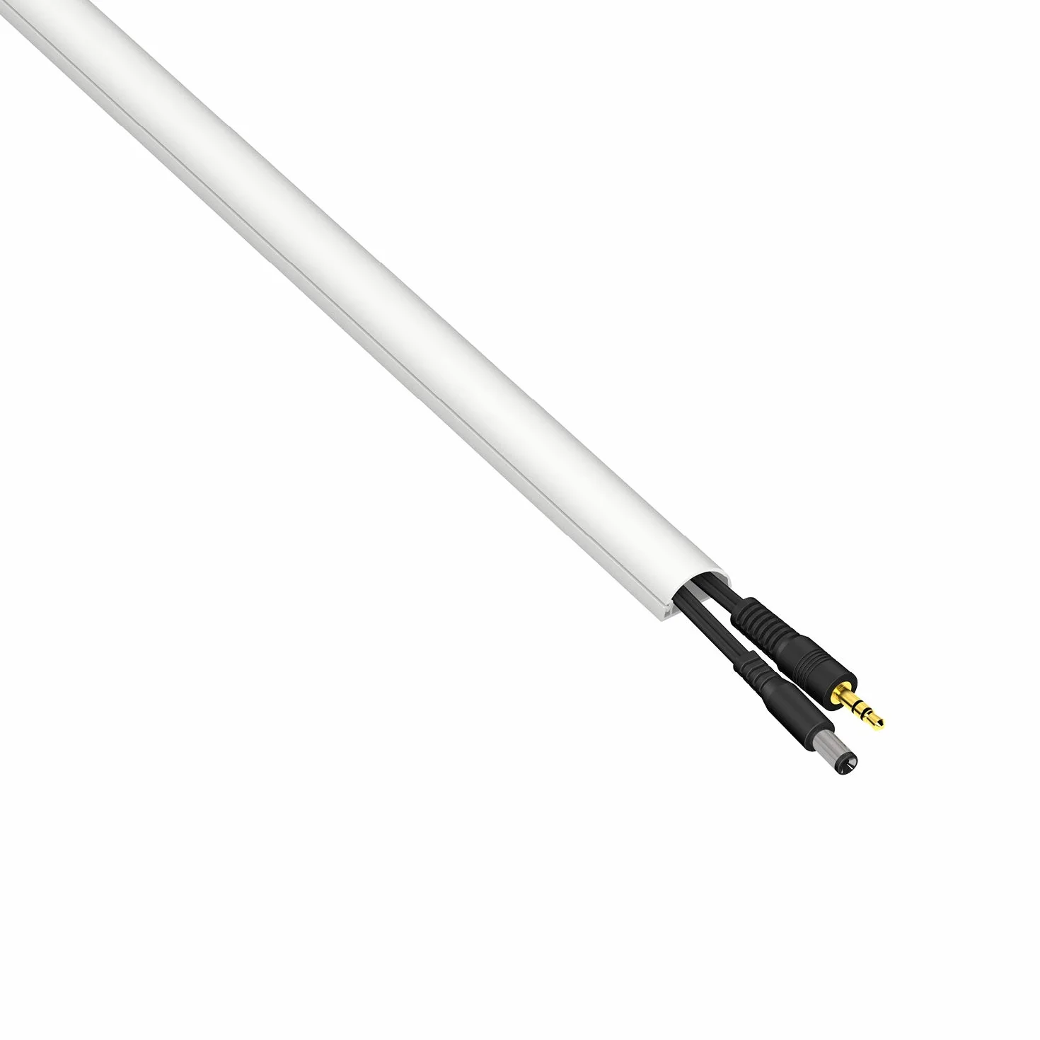 D-Line Listwa Kablowa 20x10mm 2m Zestaw, Profil Półokrągły, Samoprzylepna Osłona Przewodów, Malowalna Organizacja Kabli – 2x 20mm (S) x 10mm (W) x 1m Długości – Biały