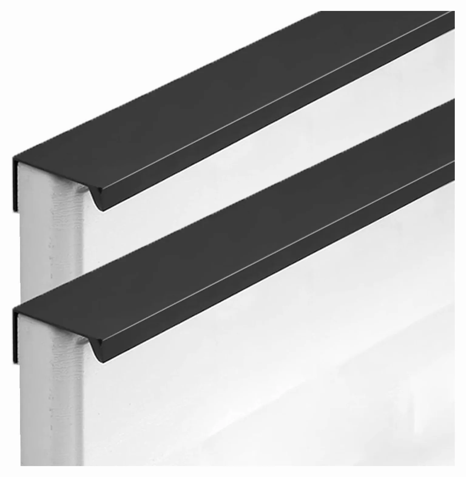 Uchwyty do szafek, Uchwyty do szafek aluminiowych Space, szafa, kuchnia, uchwyt do szafek, uchwyty do szuflad, matowa czerń, 2 sztuki(Hole distance 96mm)