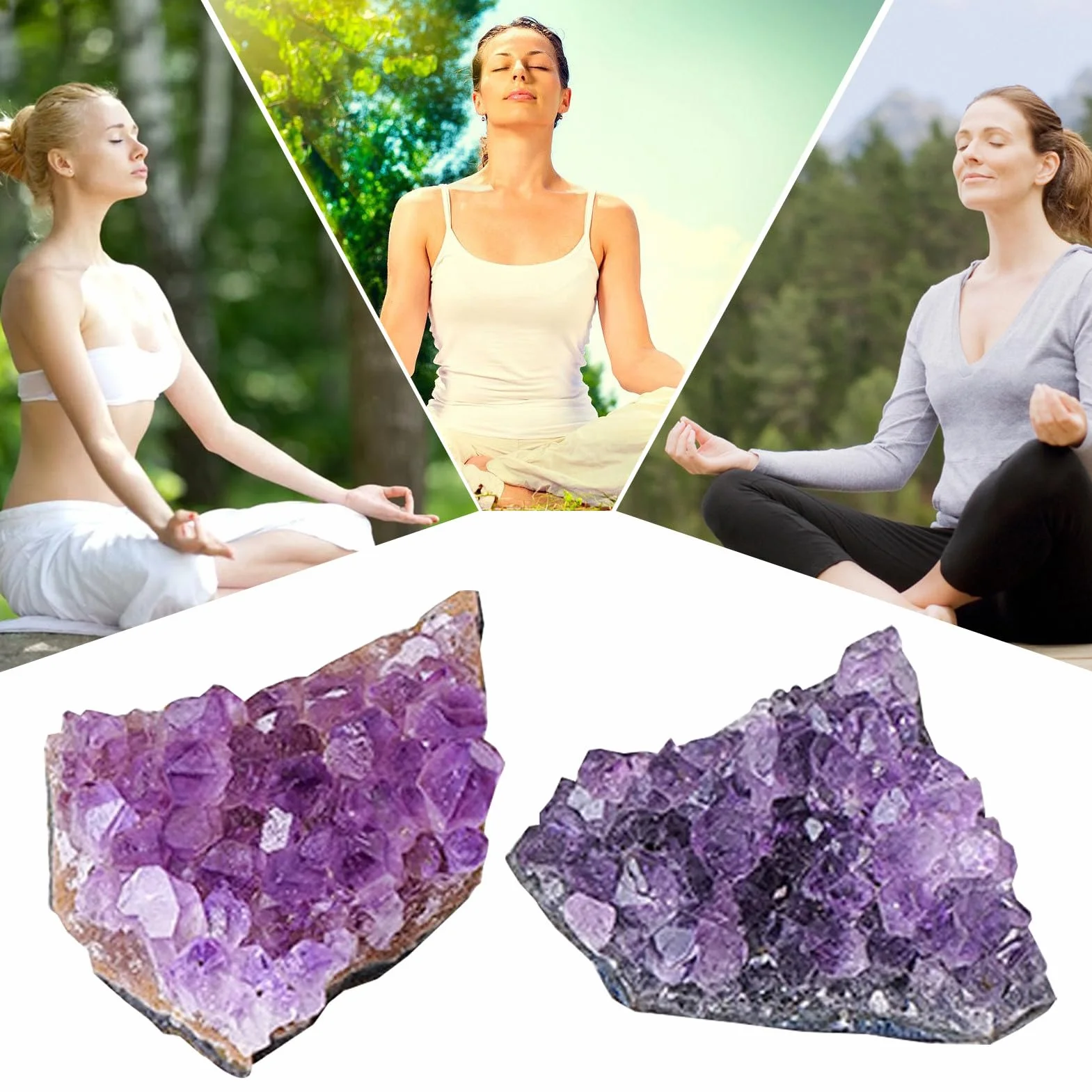 Amethyst Cluster Naturalny Kryształ Medytacyjny Głęboki Fioletowy Kamień Dom Praca