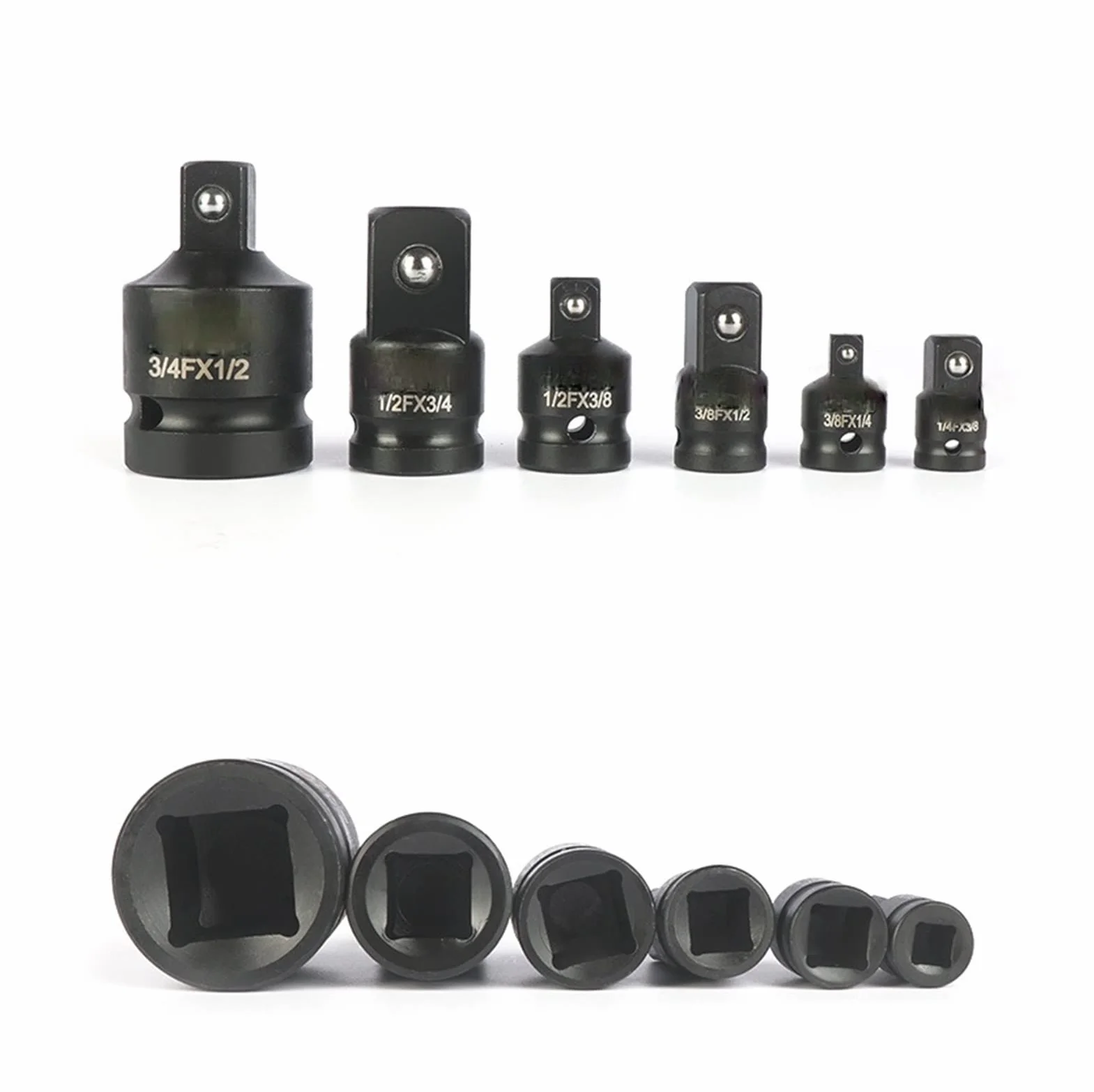 QIANHUI 6 szt. gniazdo napędowe adapter udarowy reduktor rękaw narzędzie do naprawy narzędzia naprawcze klucz adapter narzędzi ręcznych zestaw 3/8 1/4 1/2 3/4