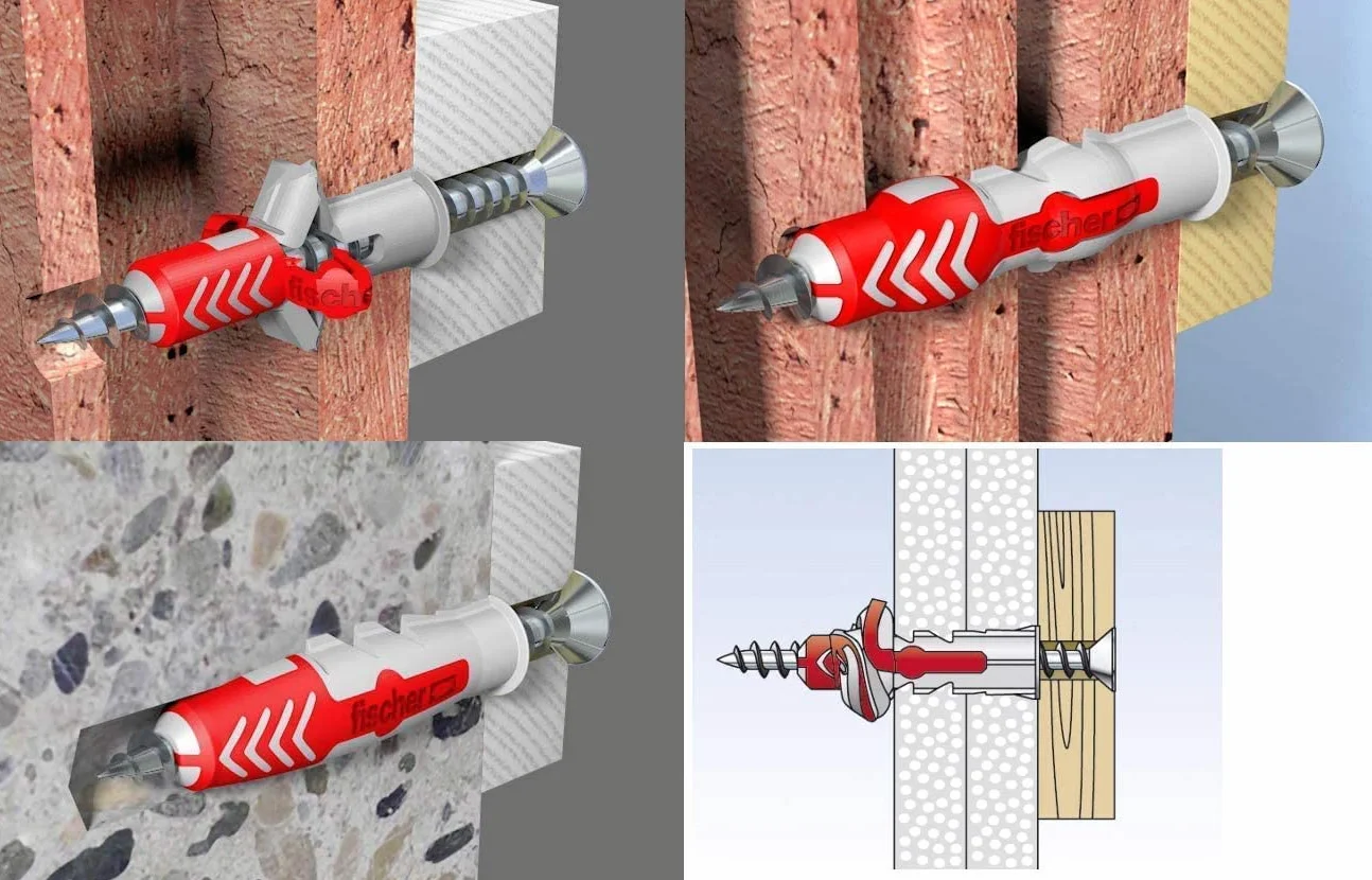 fischer FixTainer DuoPower ze śrubą, zestaw do mocowania 210 śrub i kołków (60x6x30, 30x8x40, 15x10x50)