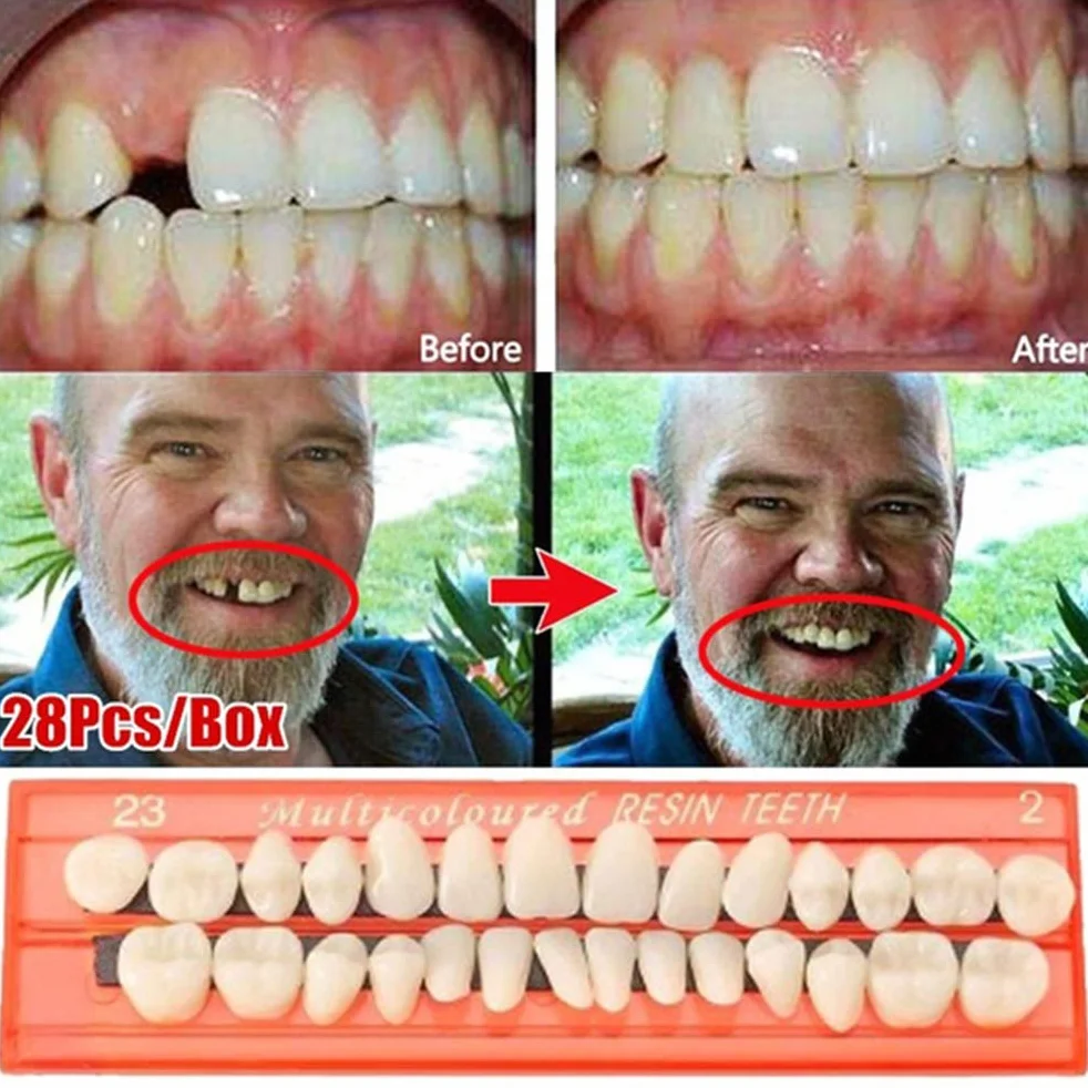 28 szt. Model zębów z żywicy, ergonomiczna konstrukcja, trwałe protezy, różne kolory