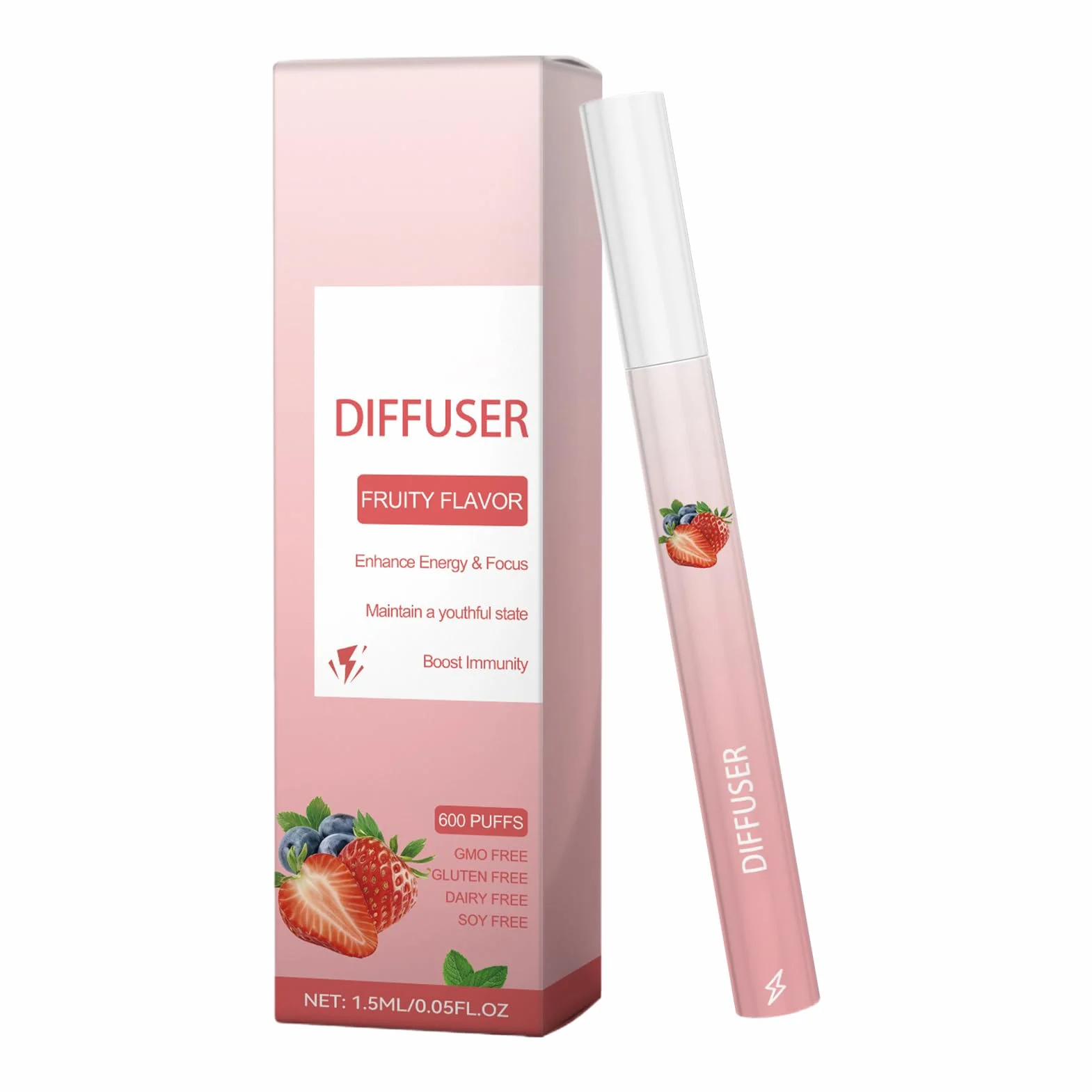 Energy Diffuser Pen Portable Fruit Scented Inhaler for Lung Care Aromatherapy Natural