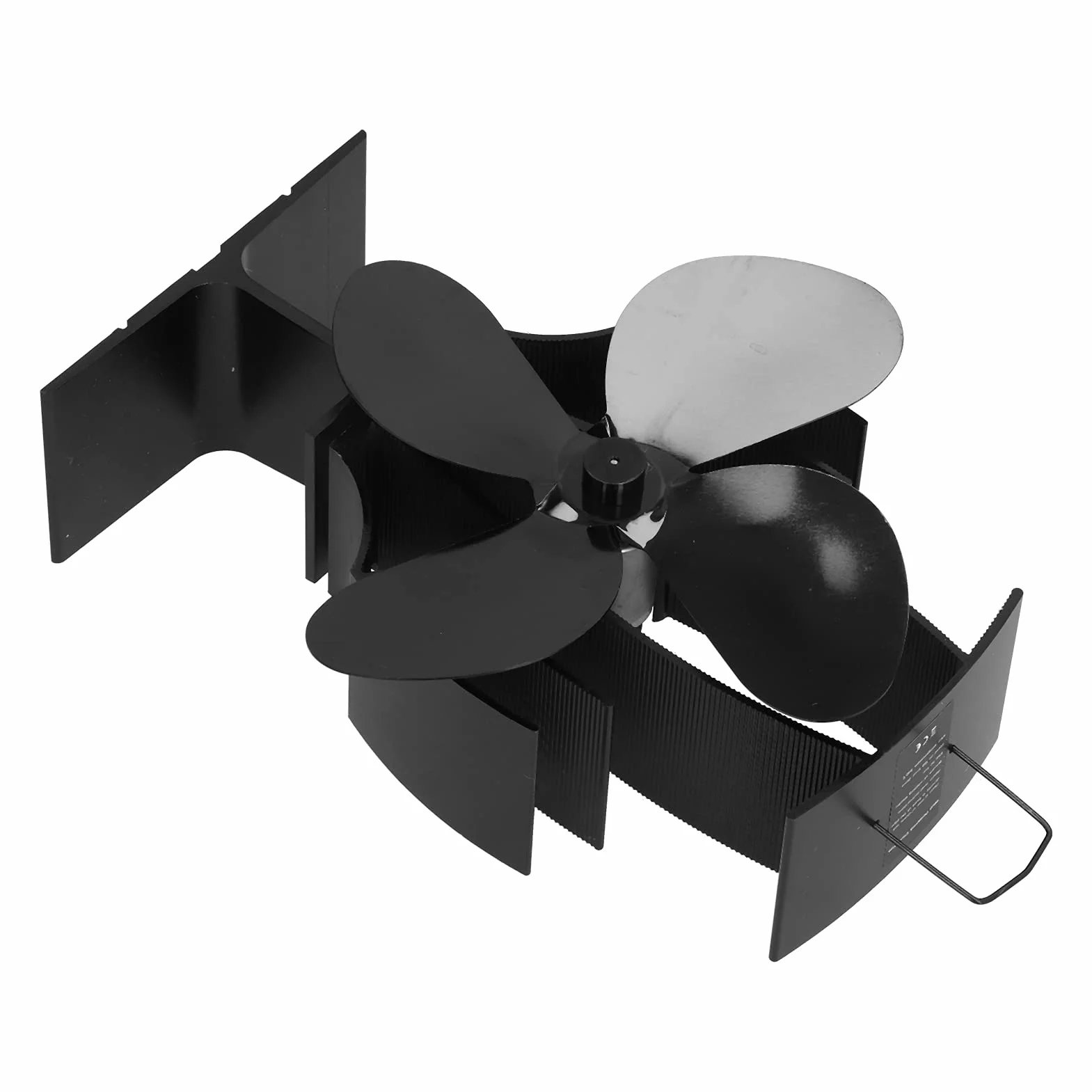 Wentylator Piecowy Aluminiowy Wentylator Kominkowy Zasilany Ciepłem 4 Ostrza Konstrukcja Cyrkulacyjna 8,9 X 5,5 X 2,6 Cala do Kominków Opalanych Drewnem Dystrybucja Ciepła w Domu