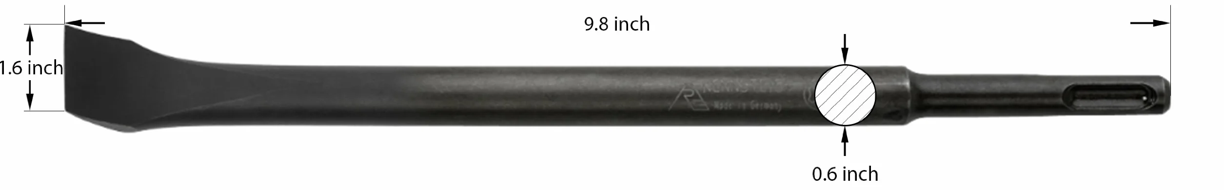 Przecinak wyścigowy SDS-plus 250 mm dłuto 40 mm stal 45SiCrV6