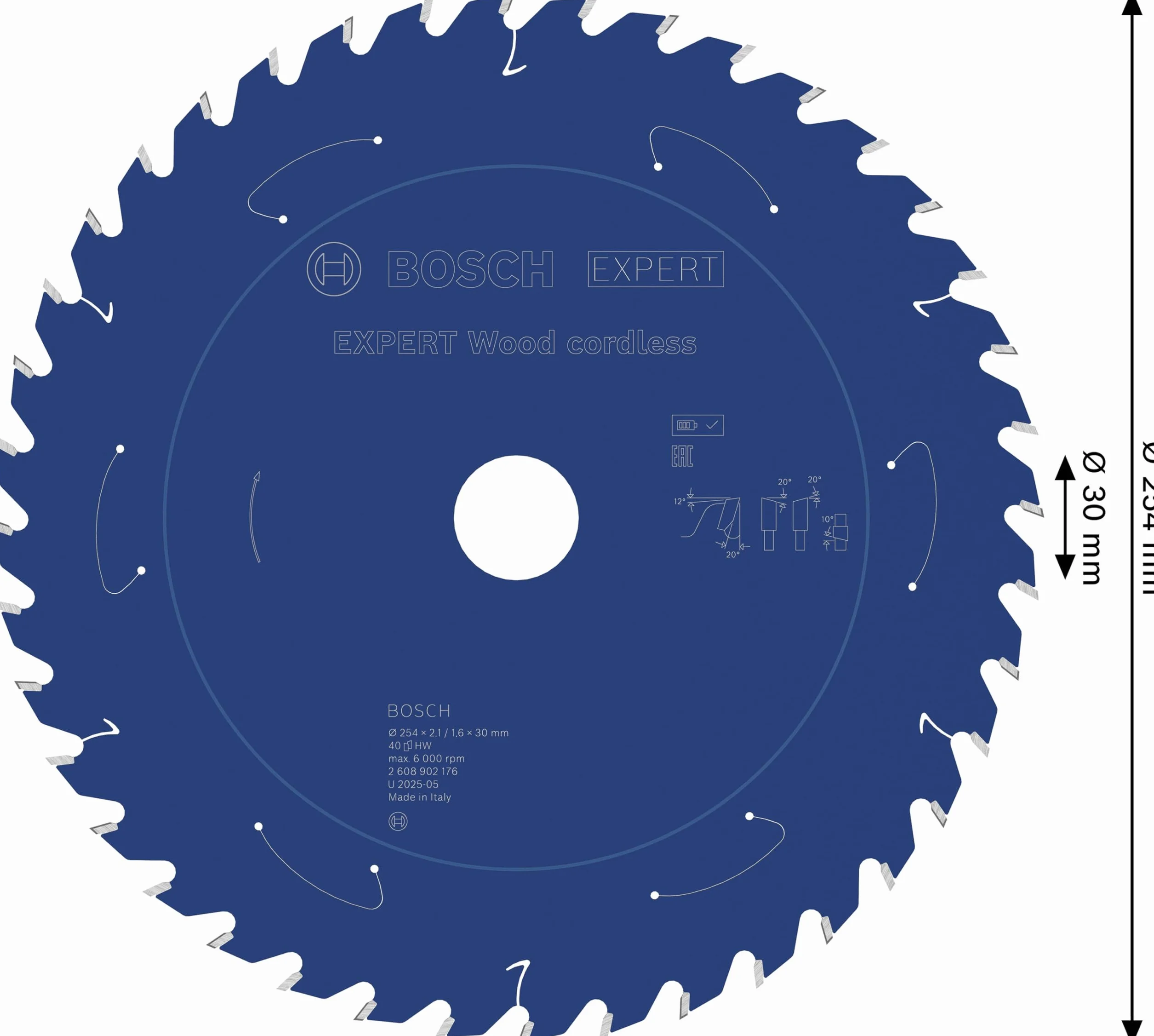 Bosch 1x Tarcza pilarska EXPERT Wood cordless (do Miękkie drewno, Ø mm, Professional Akcesoria Bezprzewodowa stołowa pilarka tarczowa)