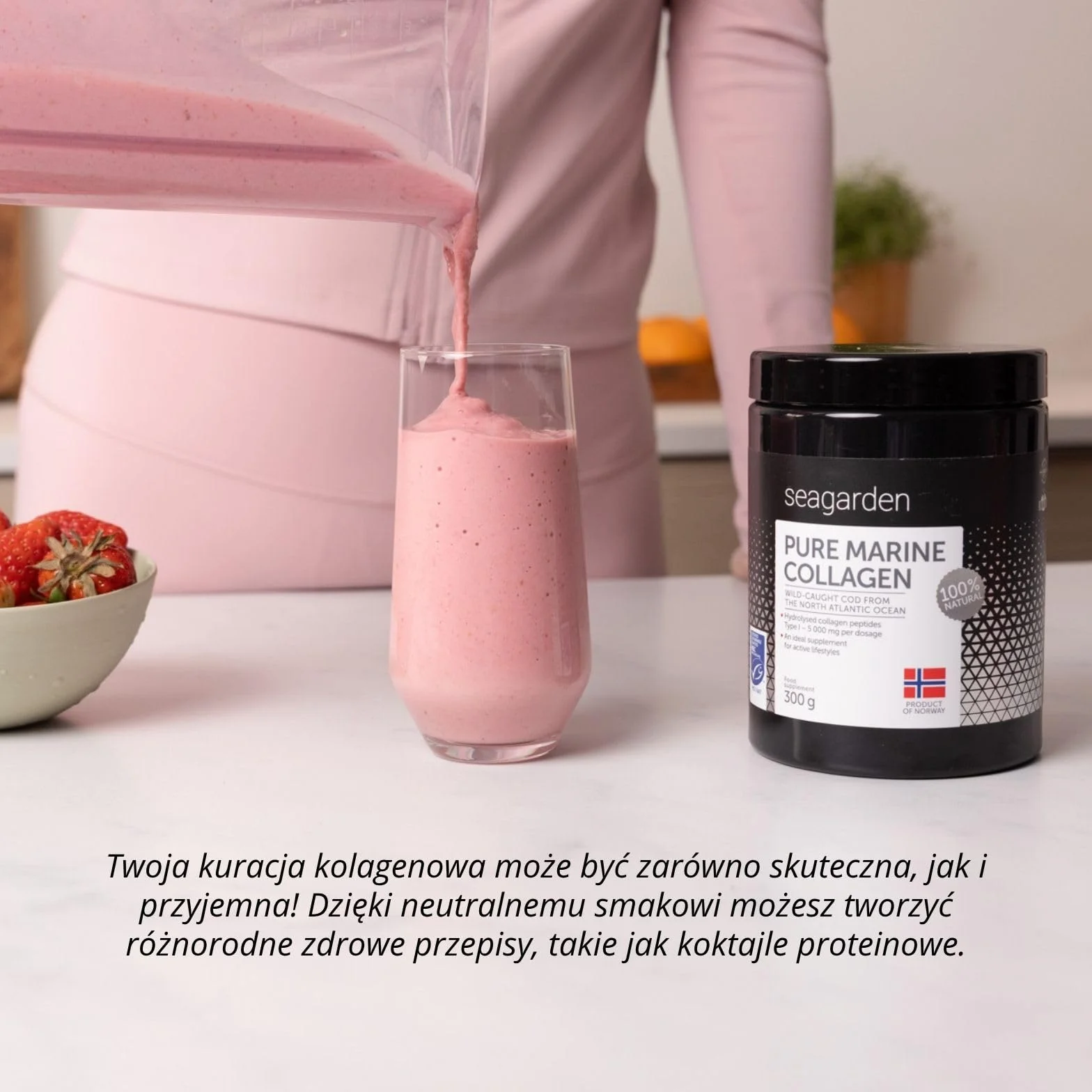 Norweski kolagen morski hydrolizowany peptydy 300 g suplement zdrowej skóry włosów paznokci