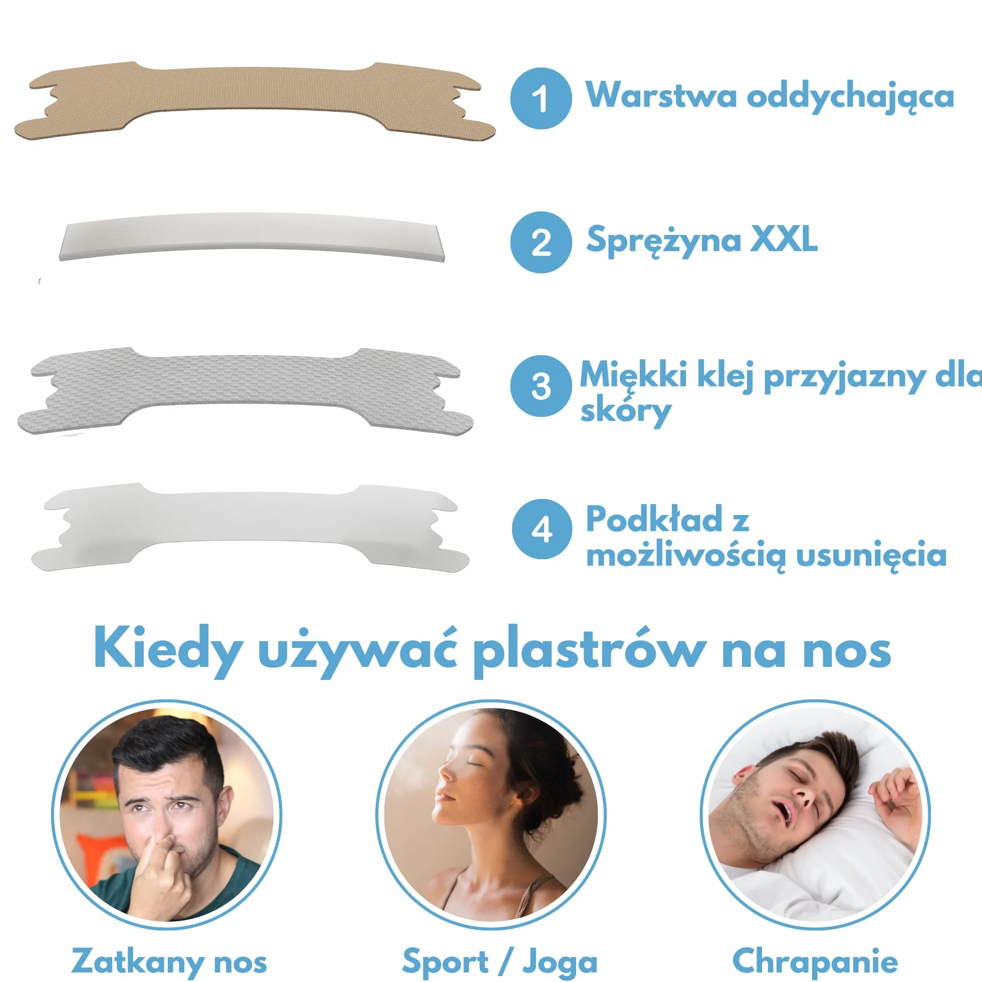 Plastry na Nos Przeciw Chrapaniu 90 sztuk Rozmiar L 66x19 mm