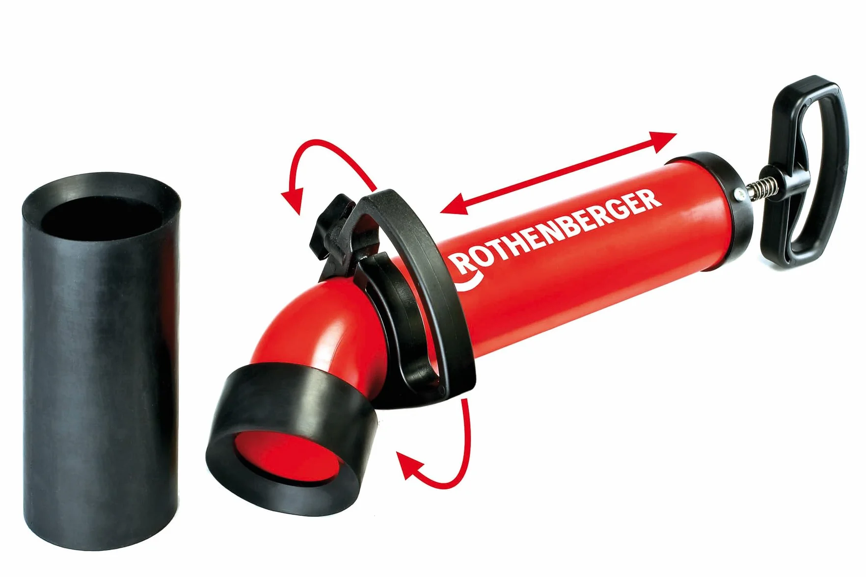 ROTHENBERGER 72070X ROPUMP SUPER PLUS, przepycharka z adapterami krótkim i długim
