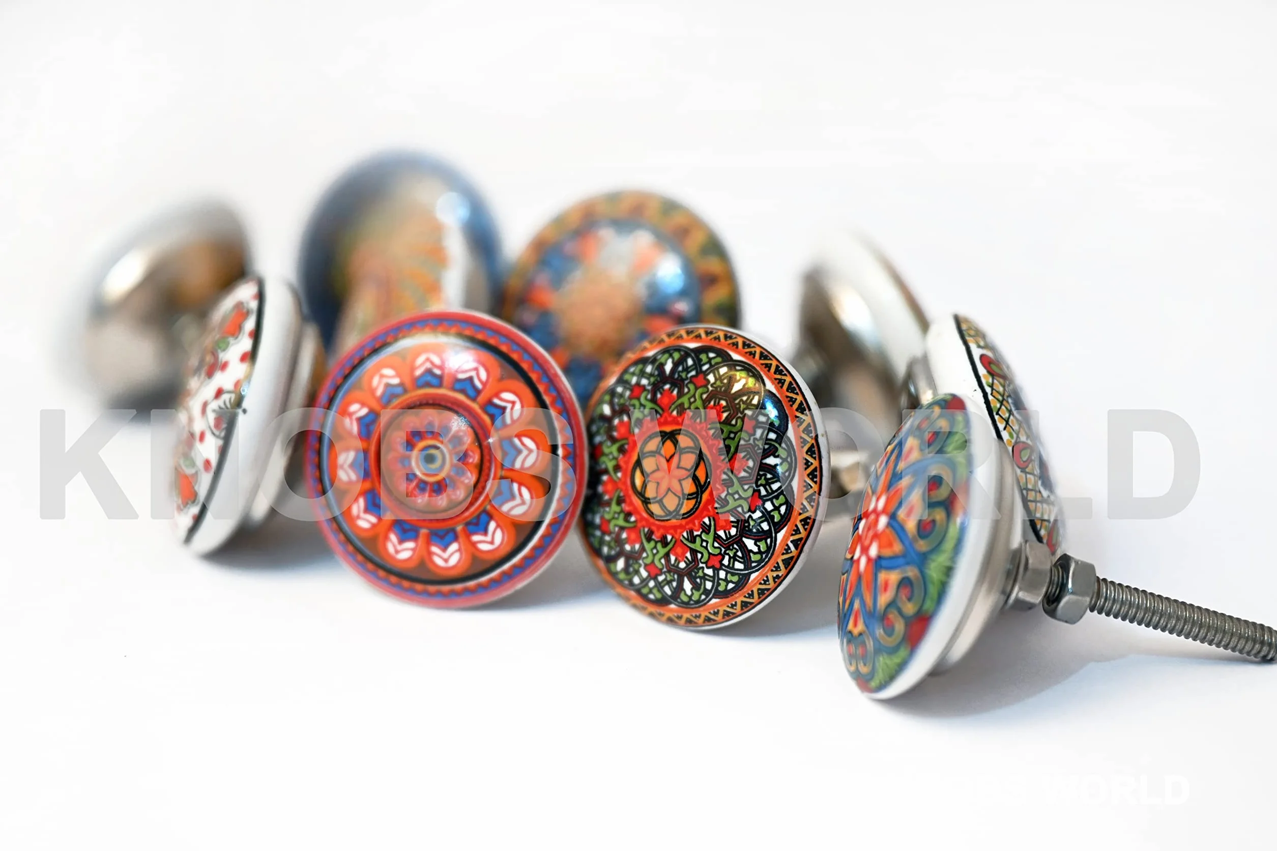 Uchwyty ceramiczne w stylu vintage z motywem kwiatowym, mieszane, do drzwi, szafki, szuflady, 10 szt., xfer