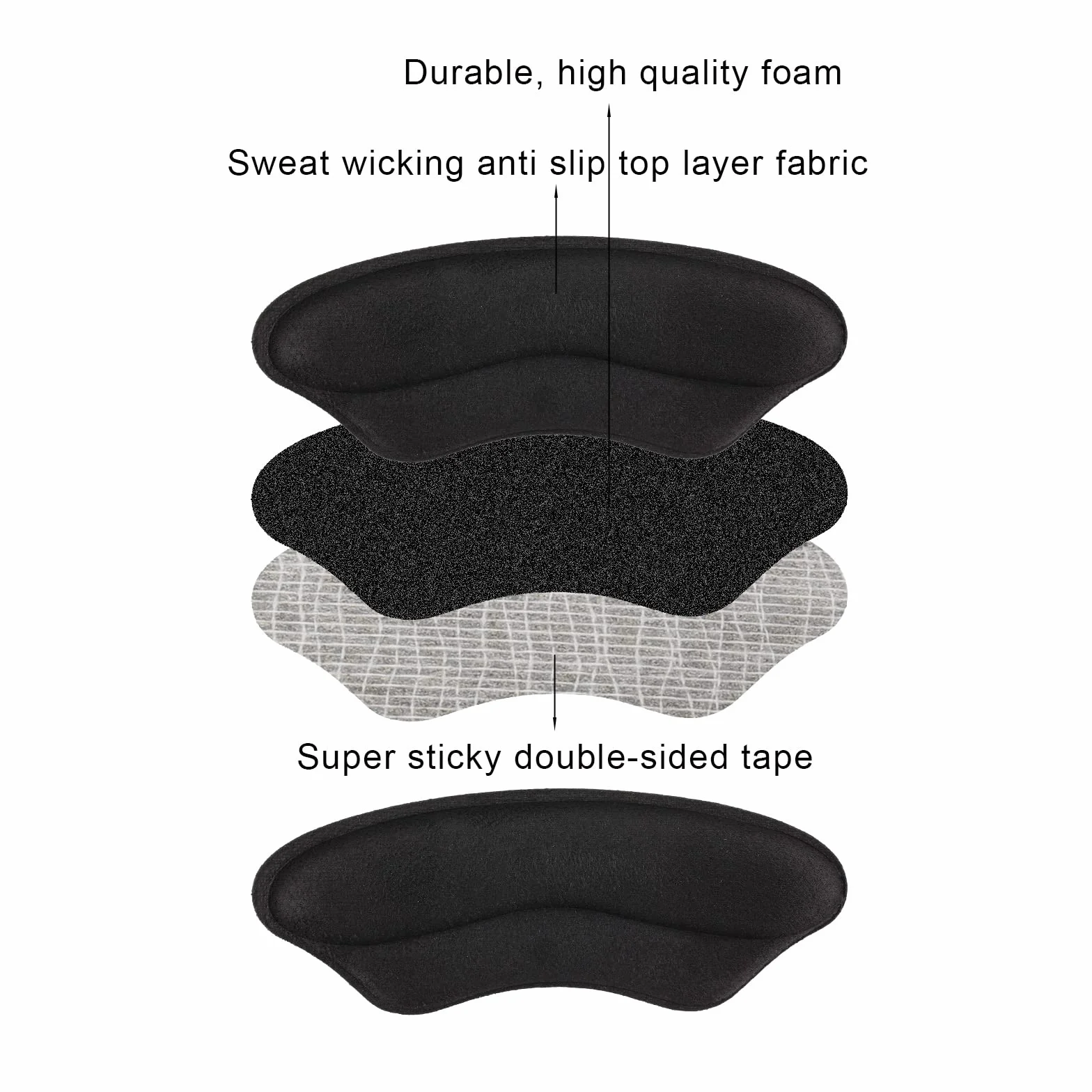AIEX 6 Par Heel Grip Liner Podkładki Pod Pięty Gąbkowe Ochraniacze Pięty Samoprzylepne Wkładki do Butów Czarny