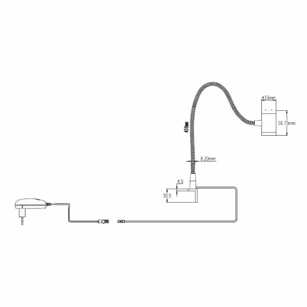 kalb Material für Möbel 3 W LED lampka do czytania, elastyczna lampka nocna, lampka nocna, lampka do czytania, 1 sztuka