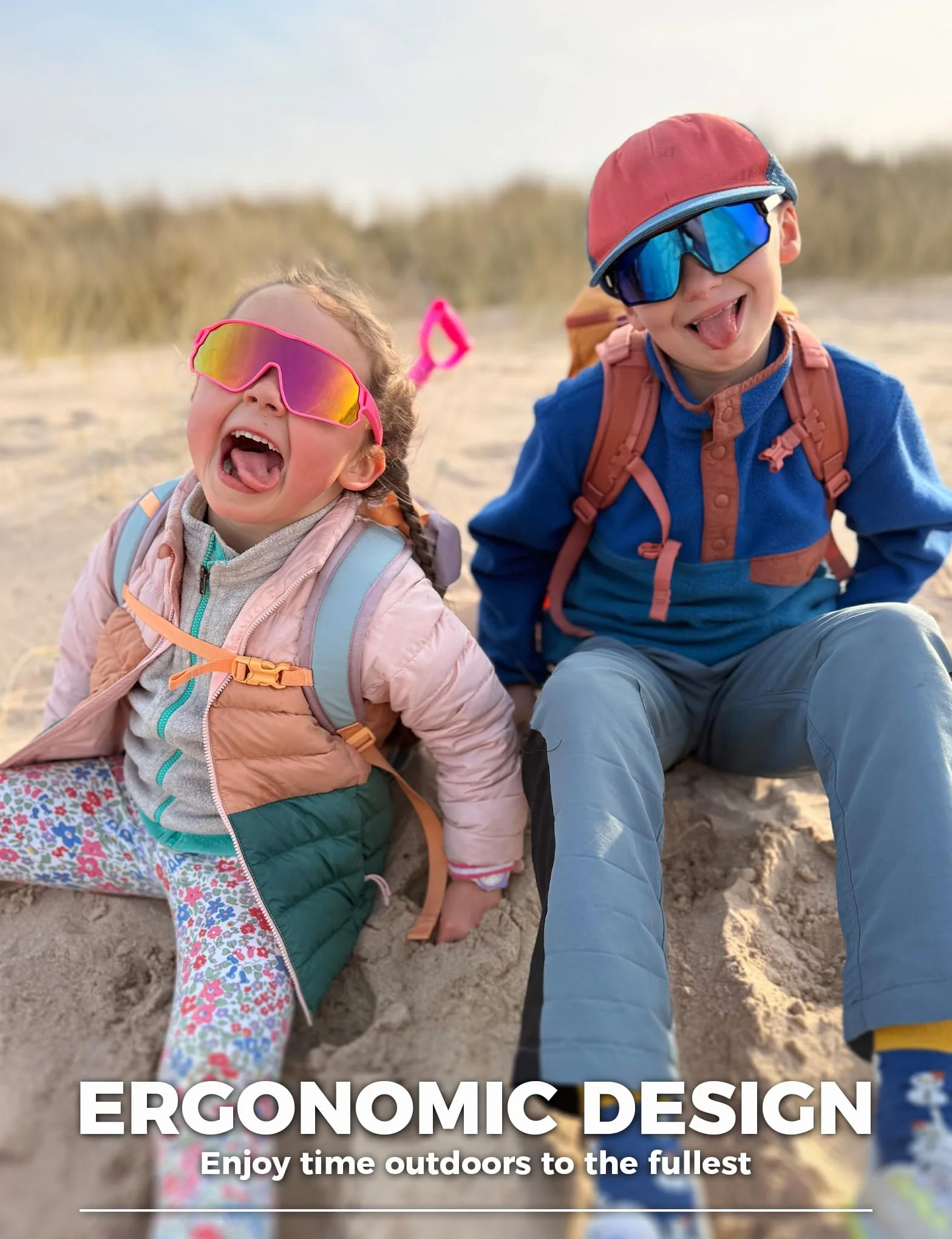 ROCKBROS Samoprzyciemniające Się Okulary Rowerowe Sportowe Młodzieżowe Przeciwsłoneczne Dziecięce Ochrona UV400 4 Kolory z Ramką TR90