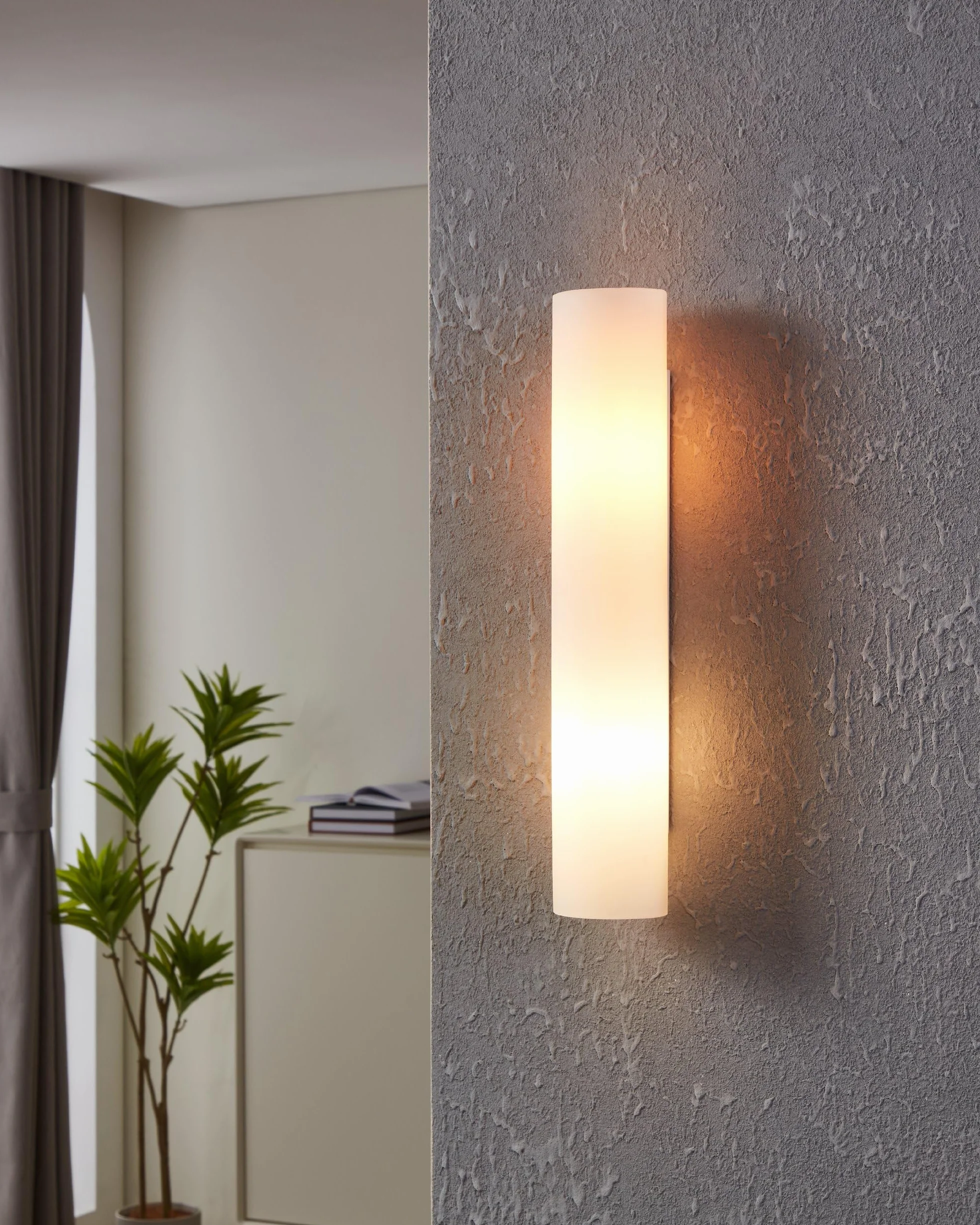 EGLO Lampa ścienna Zola 2-punktowa, metal i matowe szkło opalowe, biała, E14, 39 cm