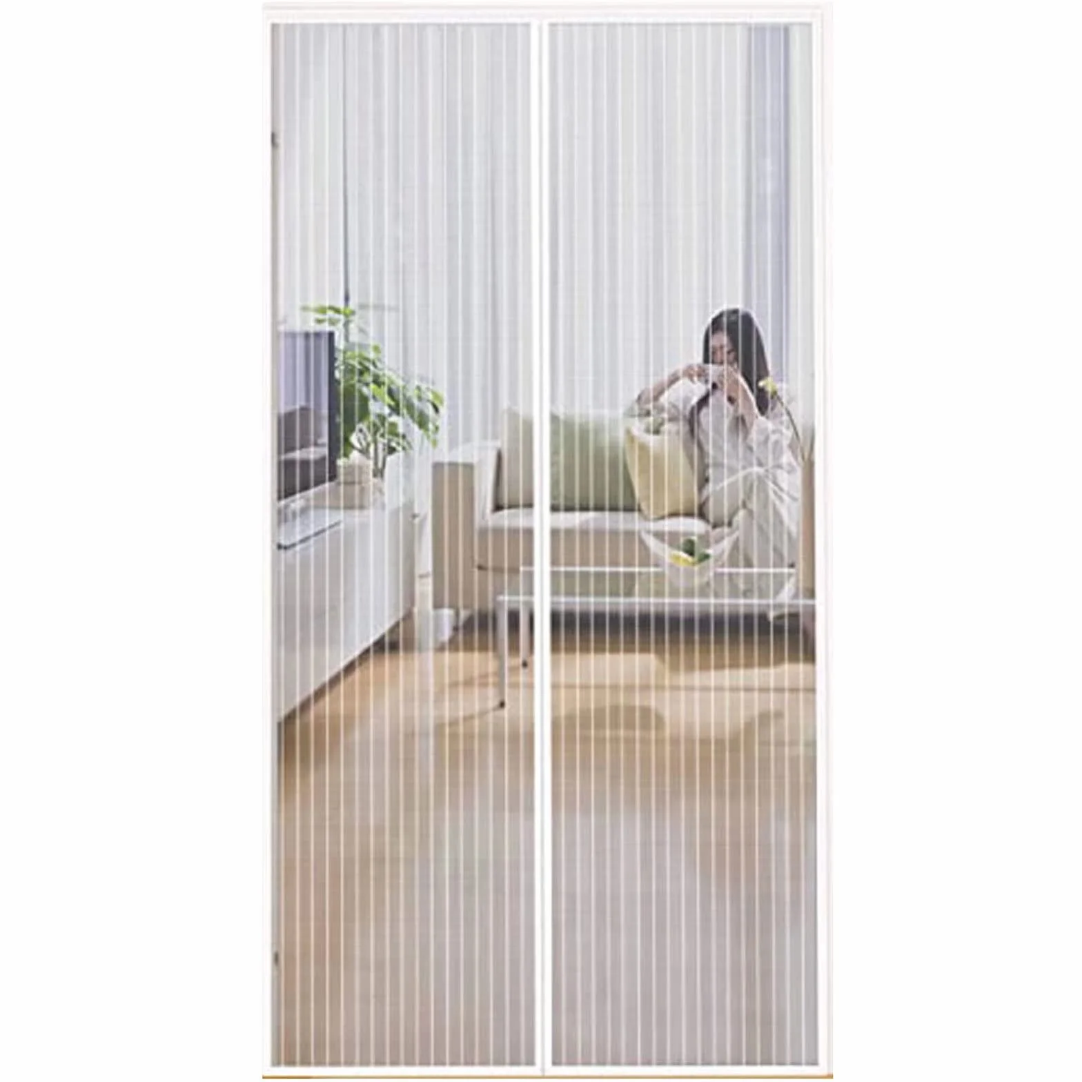 Magnetyczny namiot z moskitierą, namiot z moskitierą 185 x 245 cm, składana siatka z adsorpcją magnetyczną, wygodna dla dzieci i zwierząt biały