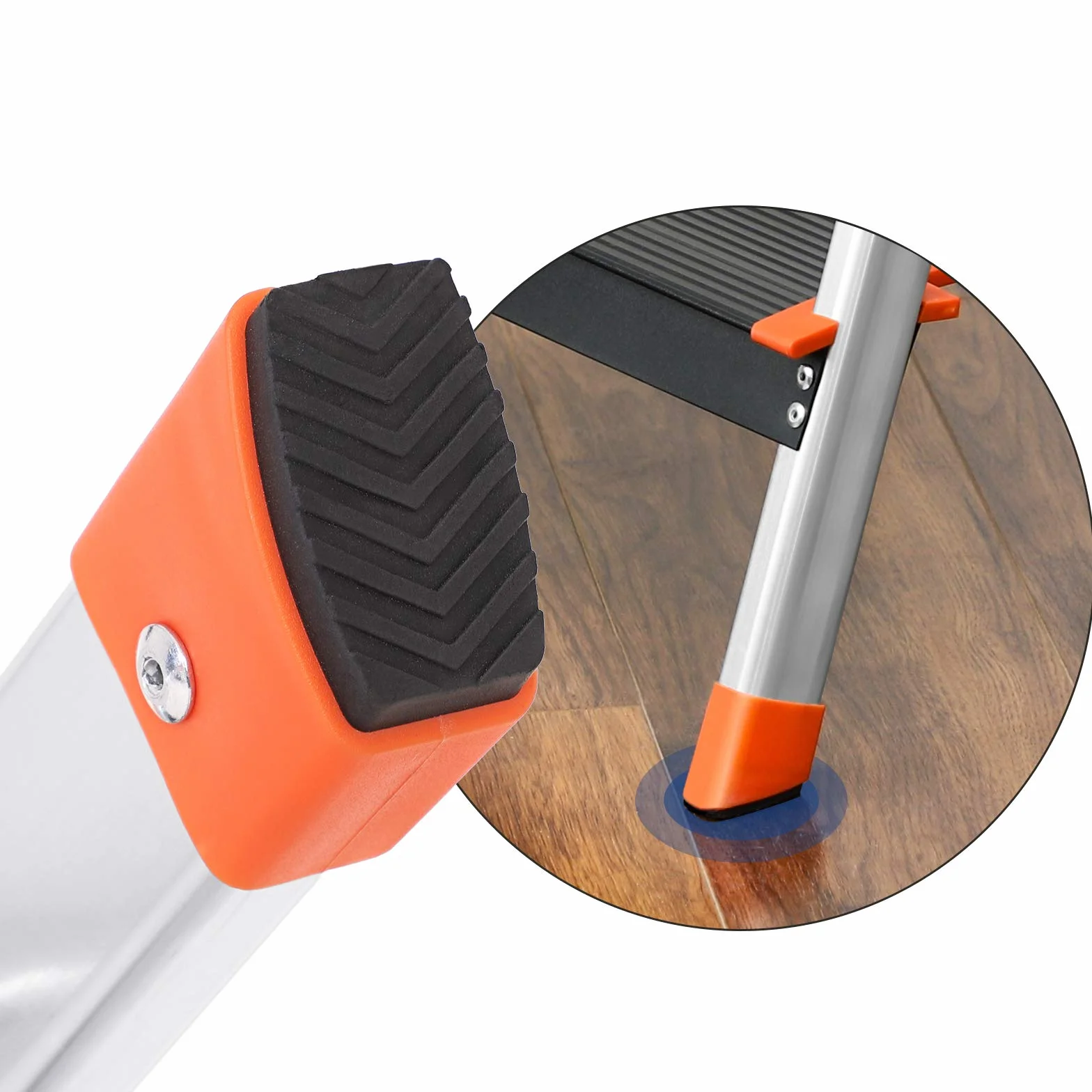 SONGMICS Drabina z 3 stopniami, drabina aluminiowa, stopnie o szerokości 12 cm z przetłoczeniami, nóżkami antypoślizgowymi, półką na narzędzia, nośność do 150 kg, czarno-pomarańczowy GLT03BK