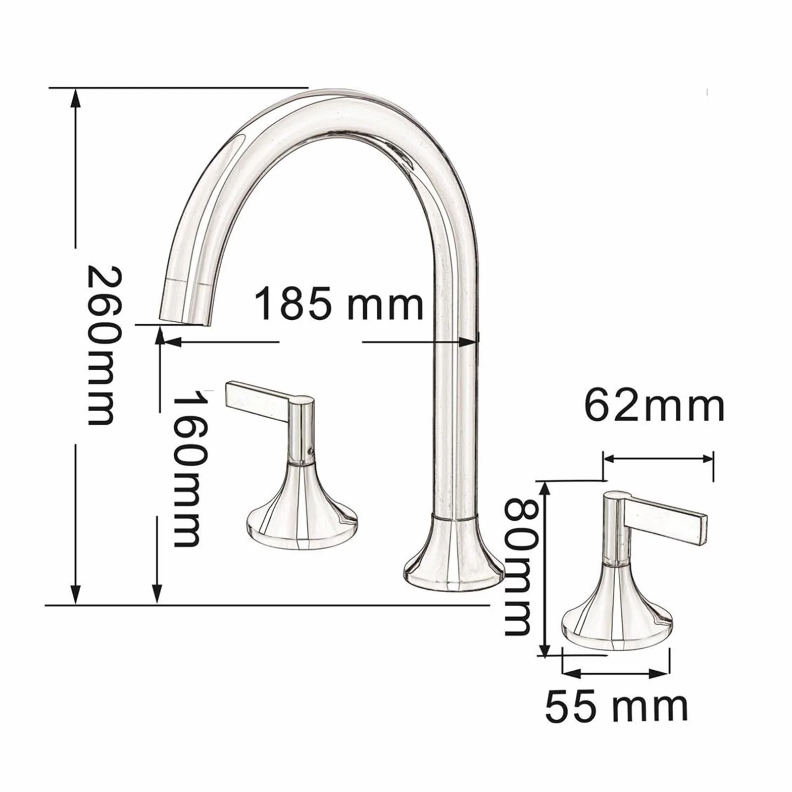 YRYRHX 3-otworowa bateria umywalkowa Baterie obrotowe Szczotkowane złoto Bateria do zlewu łazienkowego Baterie umywalkowe z ciepłą i zimną wodą Household faucets