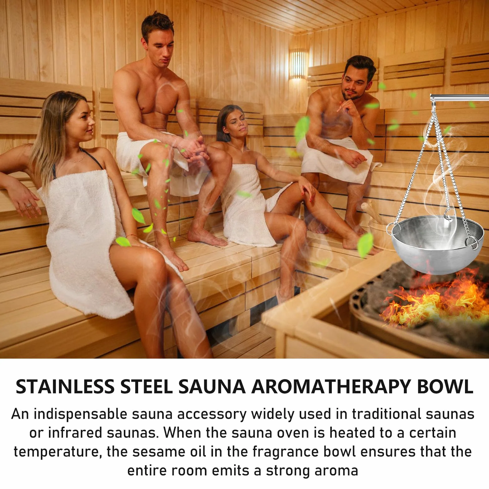Miska aromatyczna do sauny, 12 cm, ze stali nierdzewnej, z akcesoriami do spa, sauny, misa parownika, wisząca, filiżanka ze stali nierdzewnej, do sauny, aromatu, miska olejku eterycznego, akcesoria do