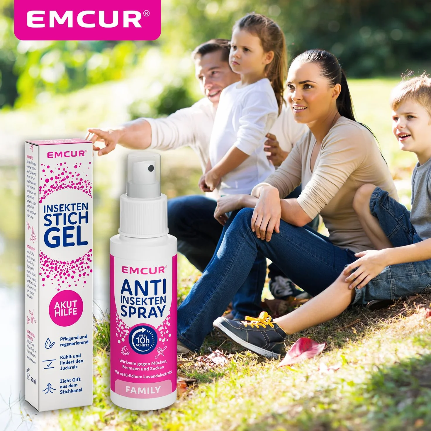 Emcur Spray przeciw owadom z pompką 10h ochrona ekstrakt lawendy dla dzieci od 2 lat