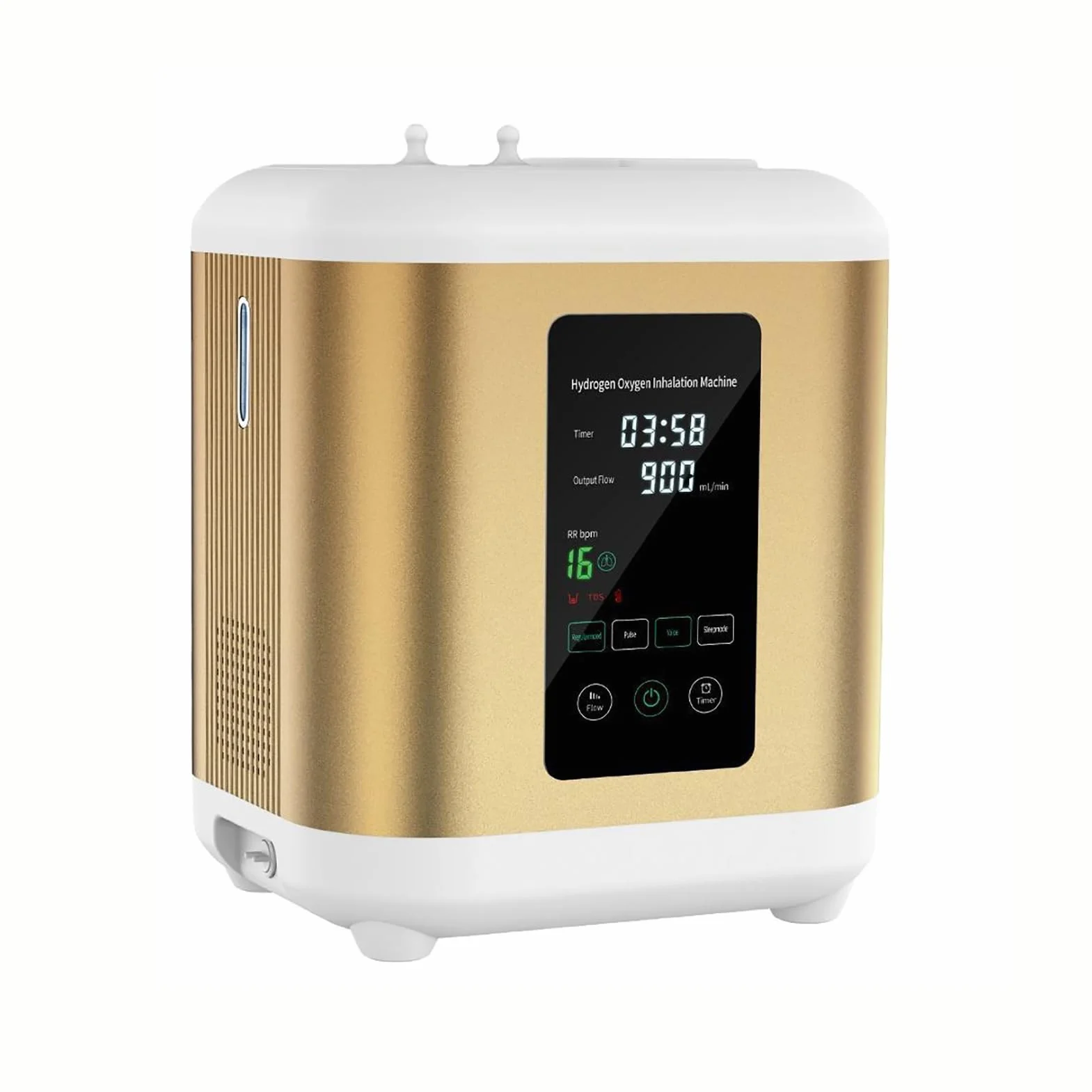 Przenośny inhalator z separacją, inhalator wodorowy 2 w 1, 2-wyjściowy gaz Brownsa, wysoka czystość (66,6 + 33,3)%, z funkcją pulsacyjną, do domów, klinik i szpitali Gold 600ml/min