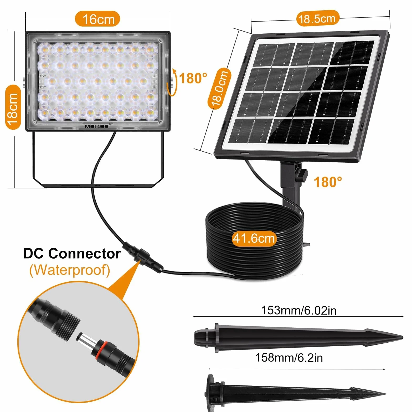 MEIKEE Reflektor LED RGB 30W IP66 z pilotem RF 360° 10 kolorów 12 trybów timer