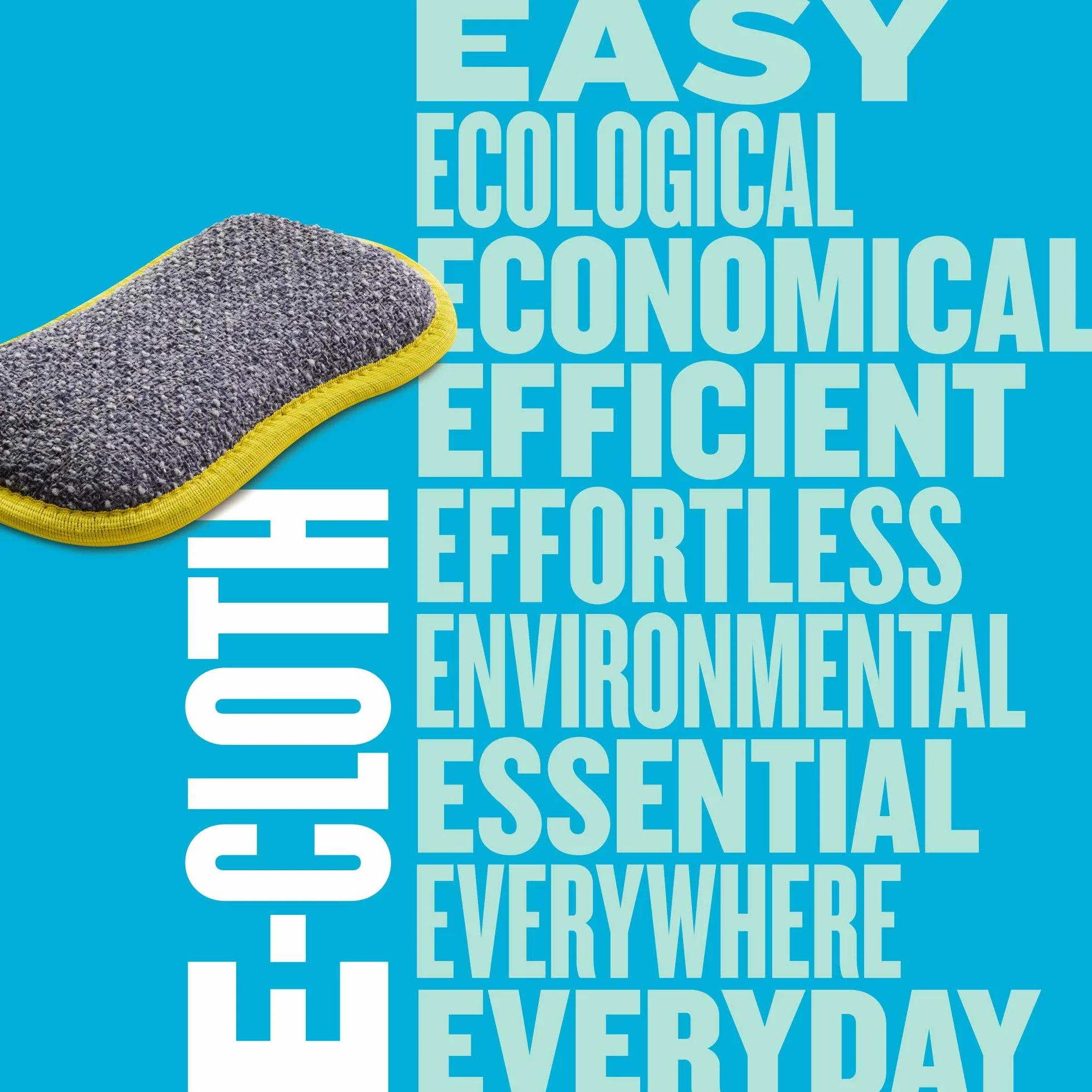 E-Cloth Alternatywa gąbka z mikrofibry, poliester, żółty-4 opakowanie, ekologiczne opakowanie