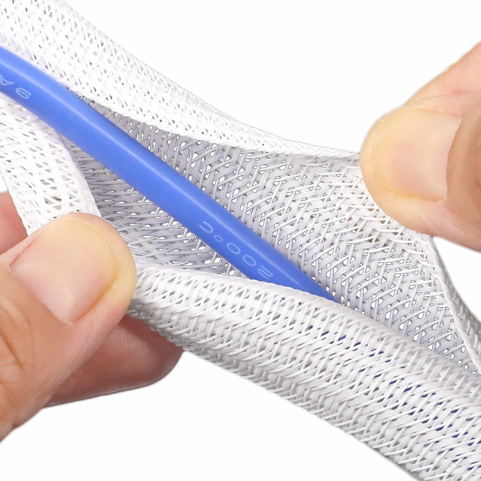 32.8 ft Cable Protective Cover, Cable Organizer Pod biurkiem, Zarządzanie kablami podłogowymi (biały, 0,5 cala - 32,8 stóp)