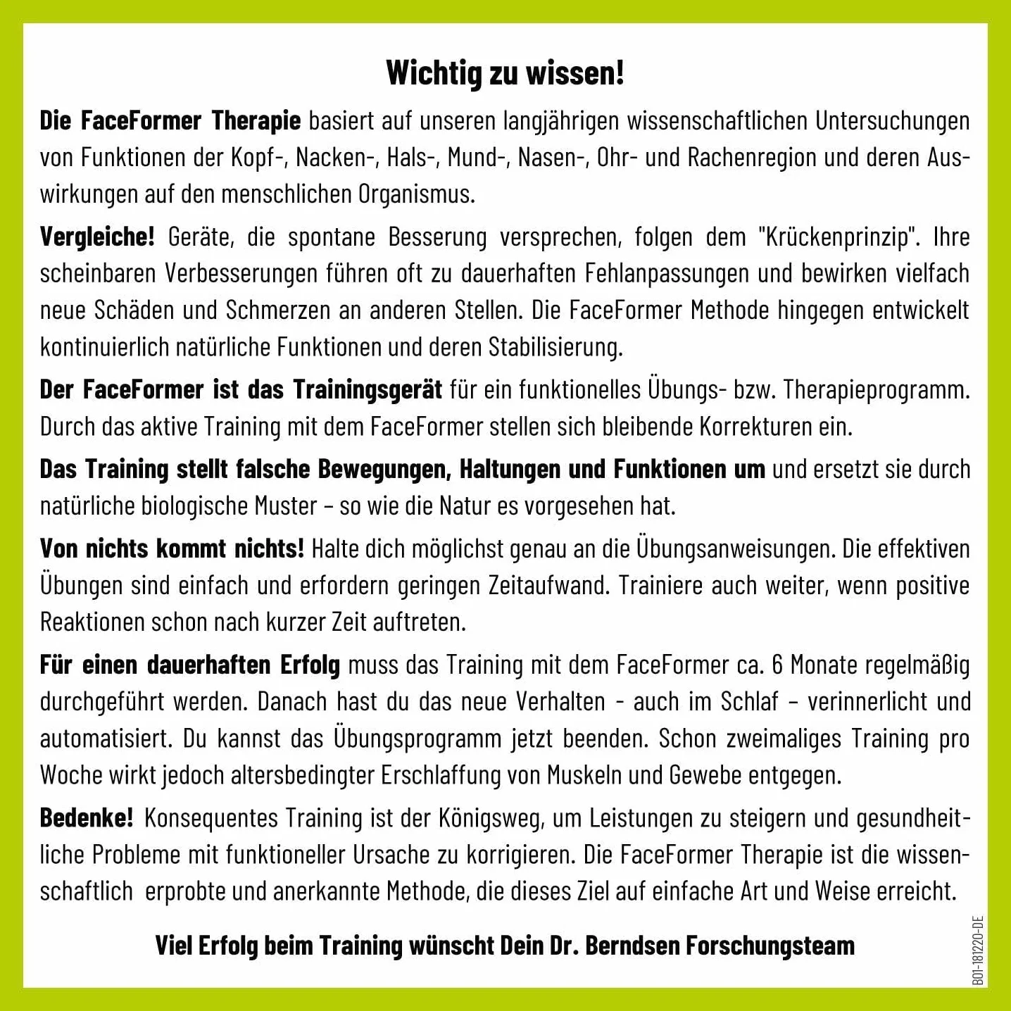 FaceFormer Zero + ONE zestaw startowy • Bezpłatna aplikacja treningowa • Skuteczny w przypadku zaburzeń snu, CMD, zgrzytania zębów, bólu karku, chrapania i bezdechu sennego • oryginalny Dr. Berndsen