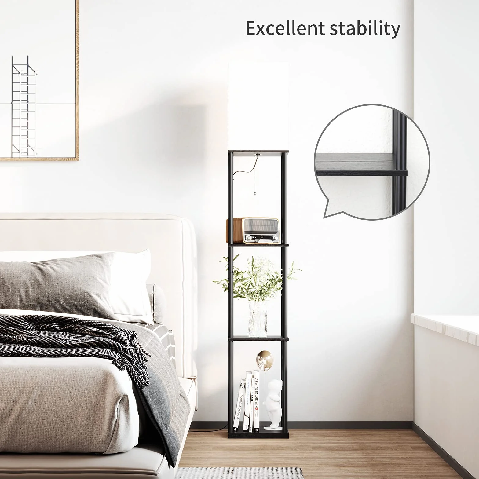 SUNMORY Lampa stojąca LED 3 temperatury barwowe czarna do salonu