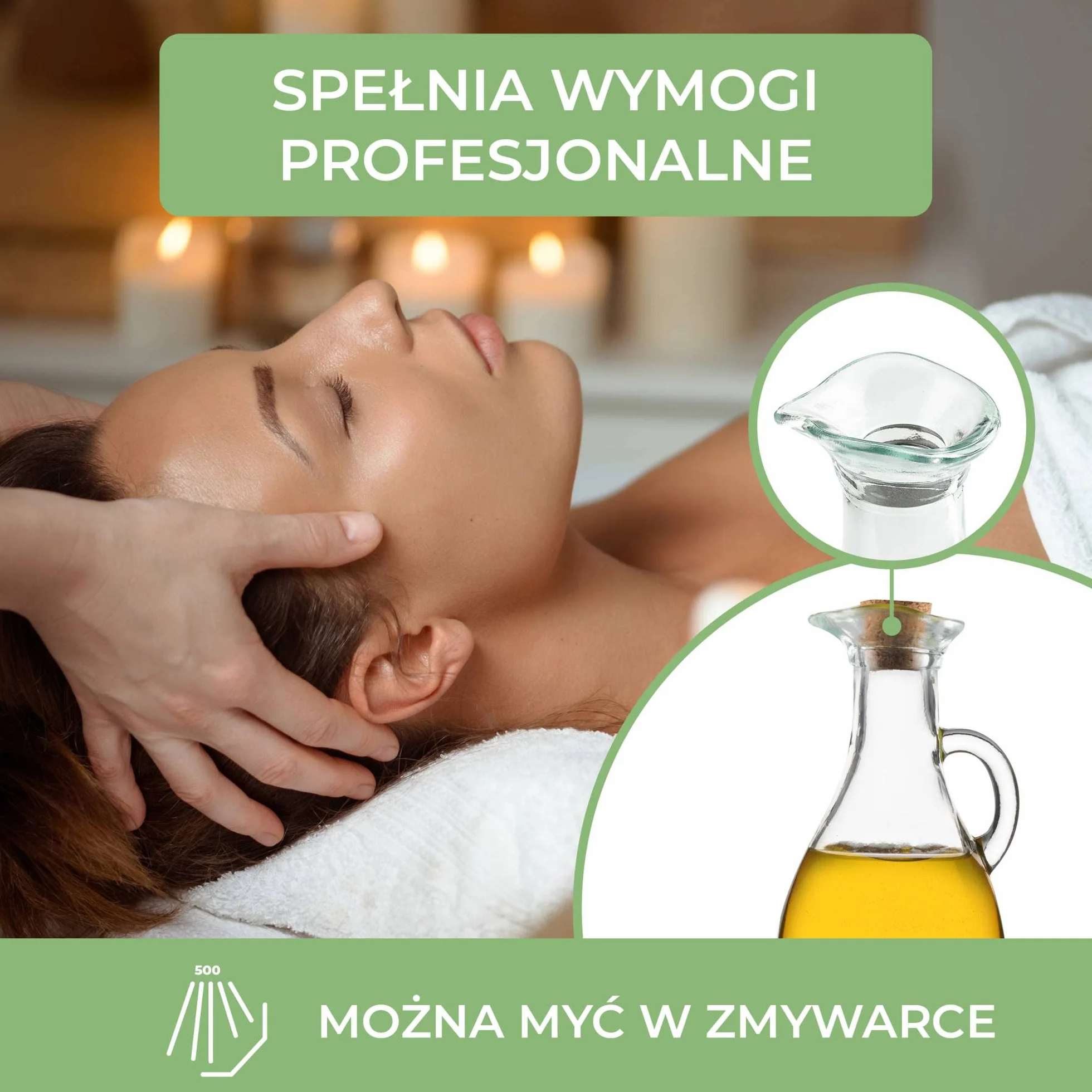MASSAGE-EXPERT Podgrzewacz olejku do masażu 0-100°C szklana karafka