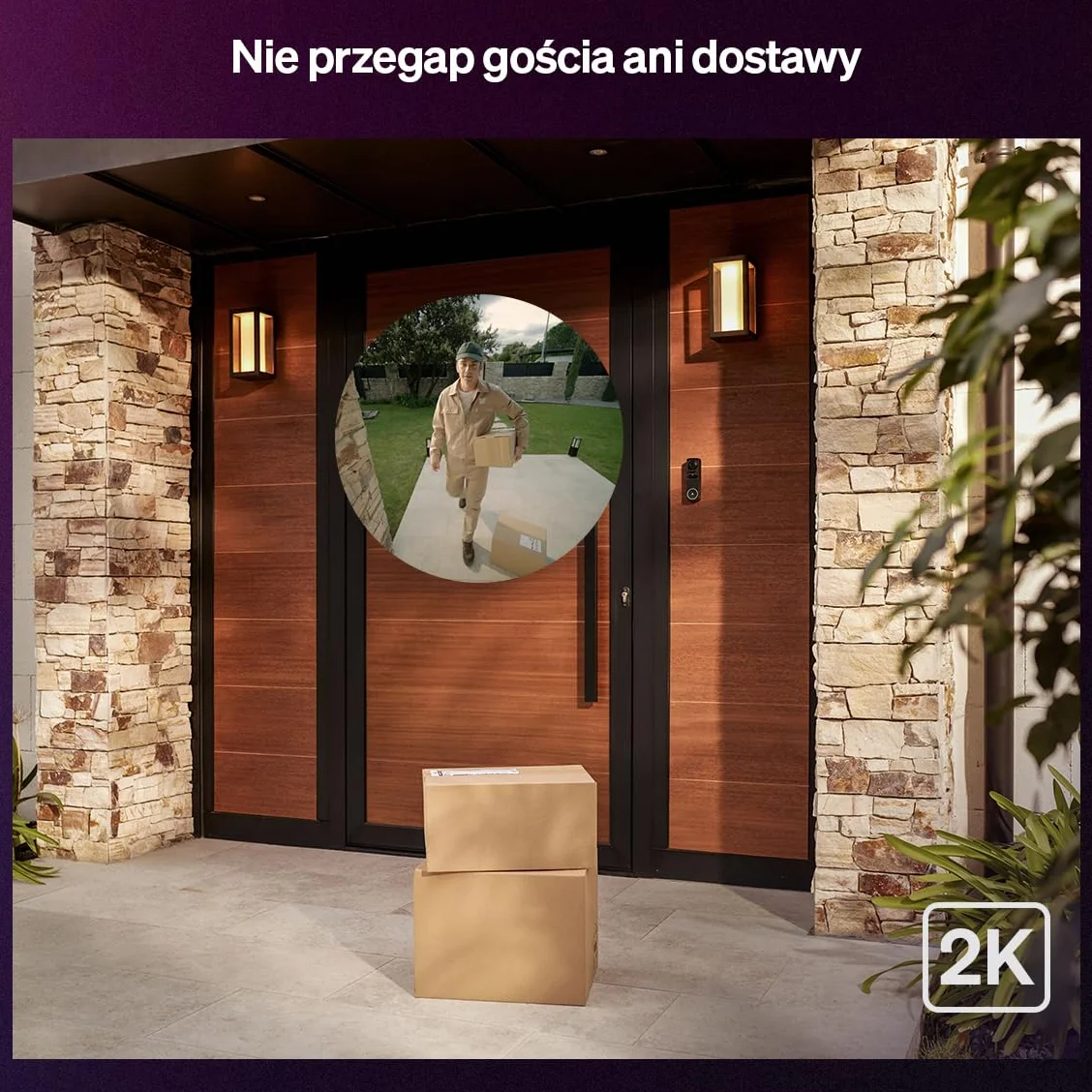 Philips Hue Secure Inteligentny dzwonek wideo, 2K, szeroki kąt, powiadomienia, integracja z oświetleniem Hue, rozmowa dwukierunkowa, realistycznie oddane kolory, noktowizor, czarny