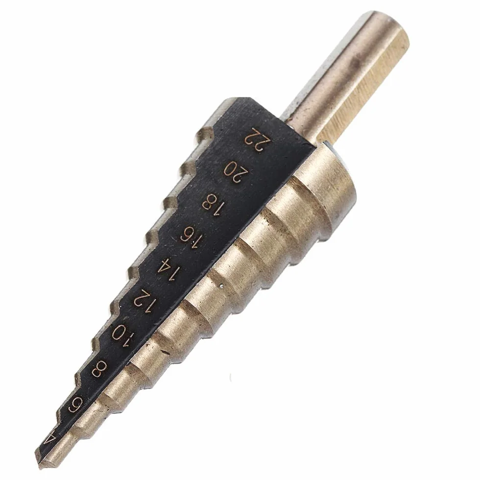 5 sztuk 4-35mm HSS kobaltowy zestaw wierteł stopniowych z wieloma otworami, rozmiar metryczny, z aluminiową obudową (Material : A)