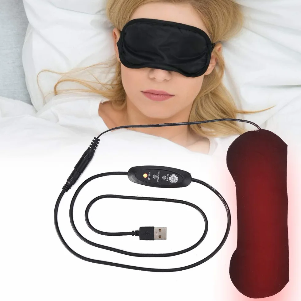 Podgrzewana Maska na Oczy USB, Elektryczna Podkładka do Suchych Oczu, Ciepła do Spania