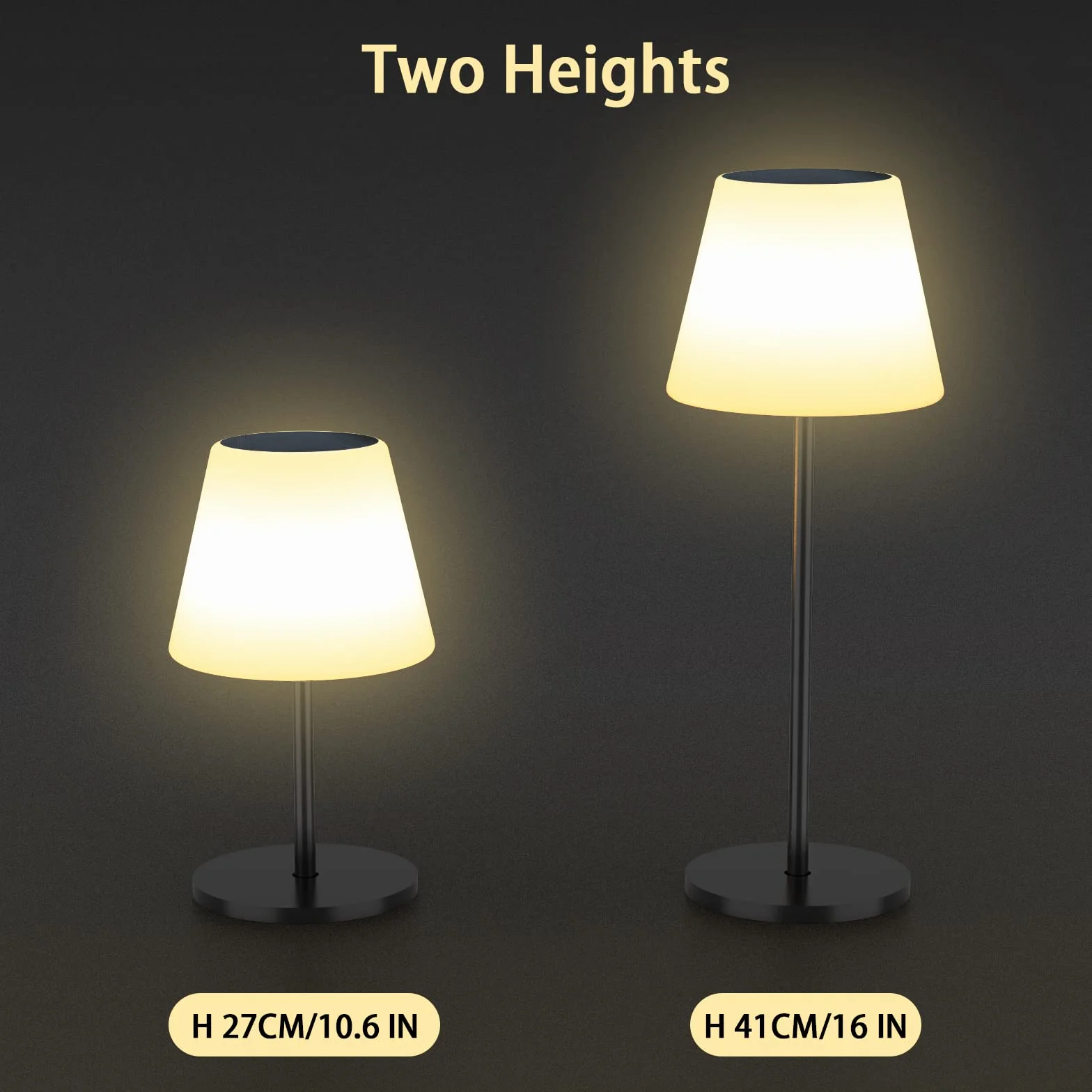 Solarna lampa stołowa zewnętrzna z czujnikiem światła, ściemniana ciepła biel i RGB LED, bezprzewodowa, przenośna, ładowalna, wodoodporna lampa zewnętrzna na taras, do ogrodu, na kemping