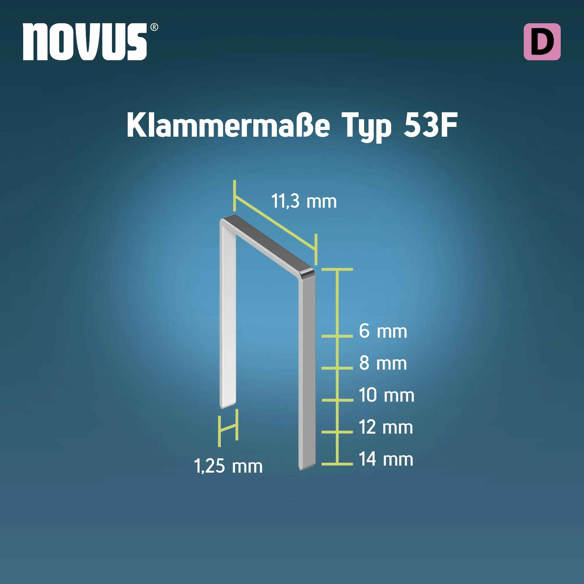 Novus 042-0789 zszywki druciane typu 53 F 8 mm (szerokość grzbietu: 11,3 mm, szerokość drutu: 1,25 mm, 1200 sztuk, materiał: ocynkowany drut stalowy)