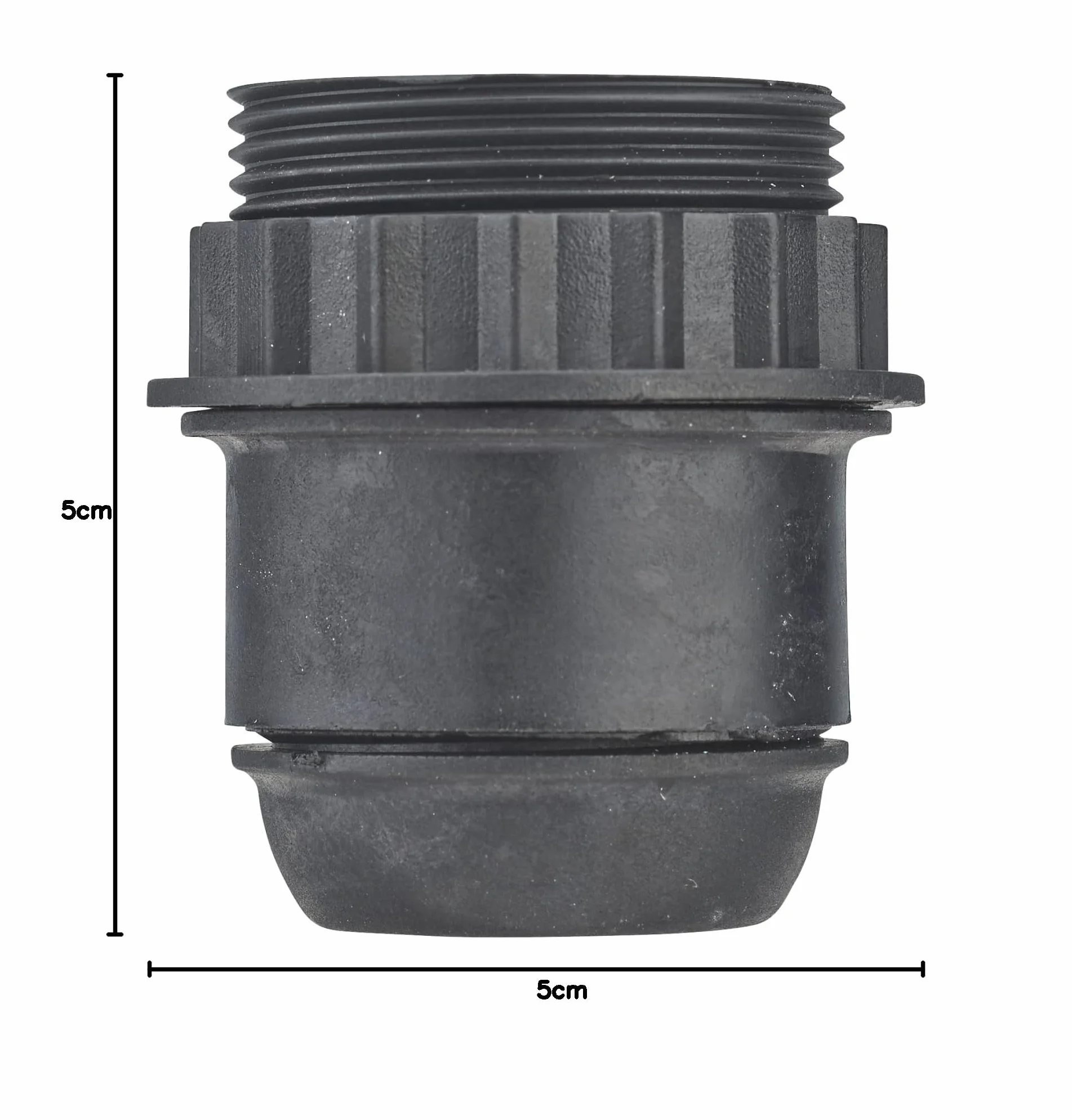 DEBFLEX Gniazdo żarówki - Gniazdo żarówki - Gniazdo świetlne - Gniazdo lampy - E27 Chem 1/2 gwintowane gniazdo z pierścieniem D58mm złącze 10mm czarne - Debflex - 712700