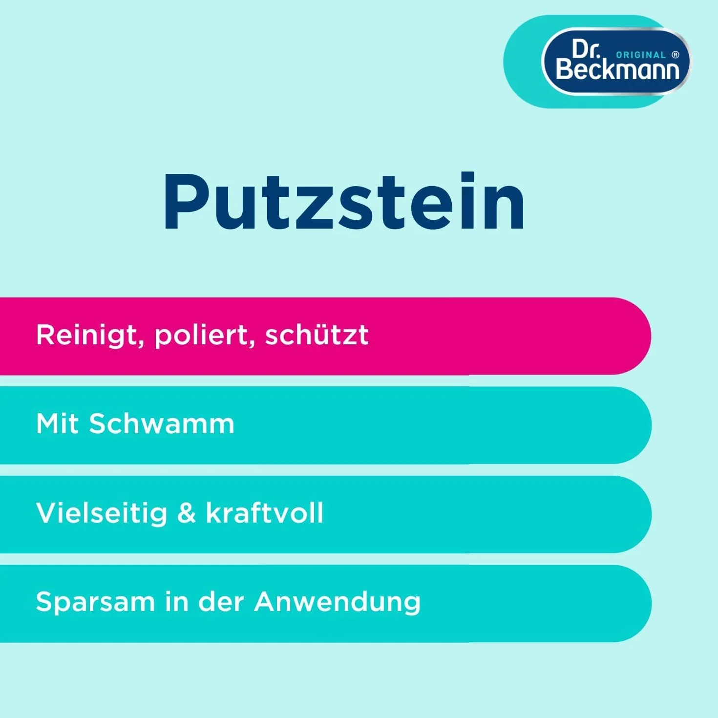 Dr. Beckmann Putzstein Uniwersalna pasta czyszcząca, środek czyszczący do całego gospodarstwa domowego w zestawi gąbka do czyszczenia, 550 g