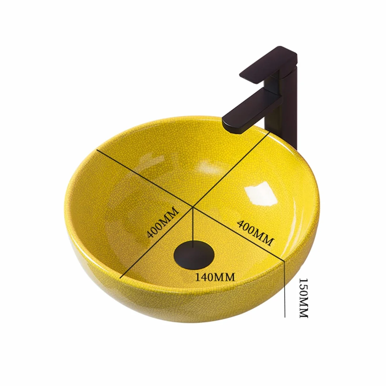 Umywalka Nablatowa, Artystyczna Umywalka Porcelanowa, Ceramiczna Umywalka Nablatowa, Faktura Spękanego Lodu, Rozmiar Pinkone, Rozmiar Pinkone