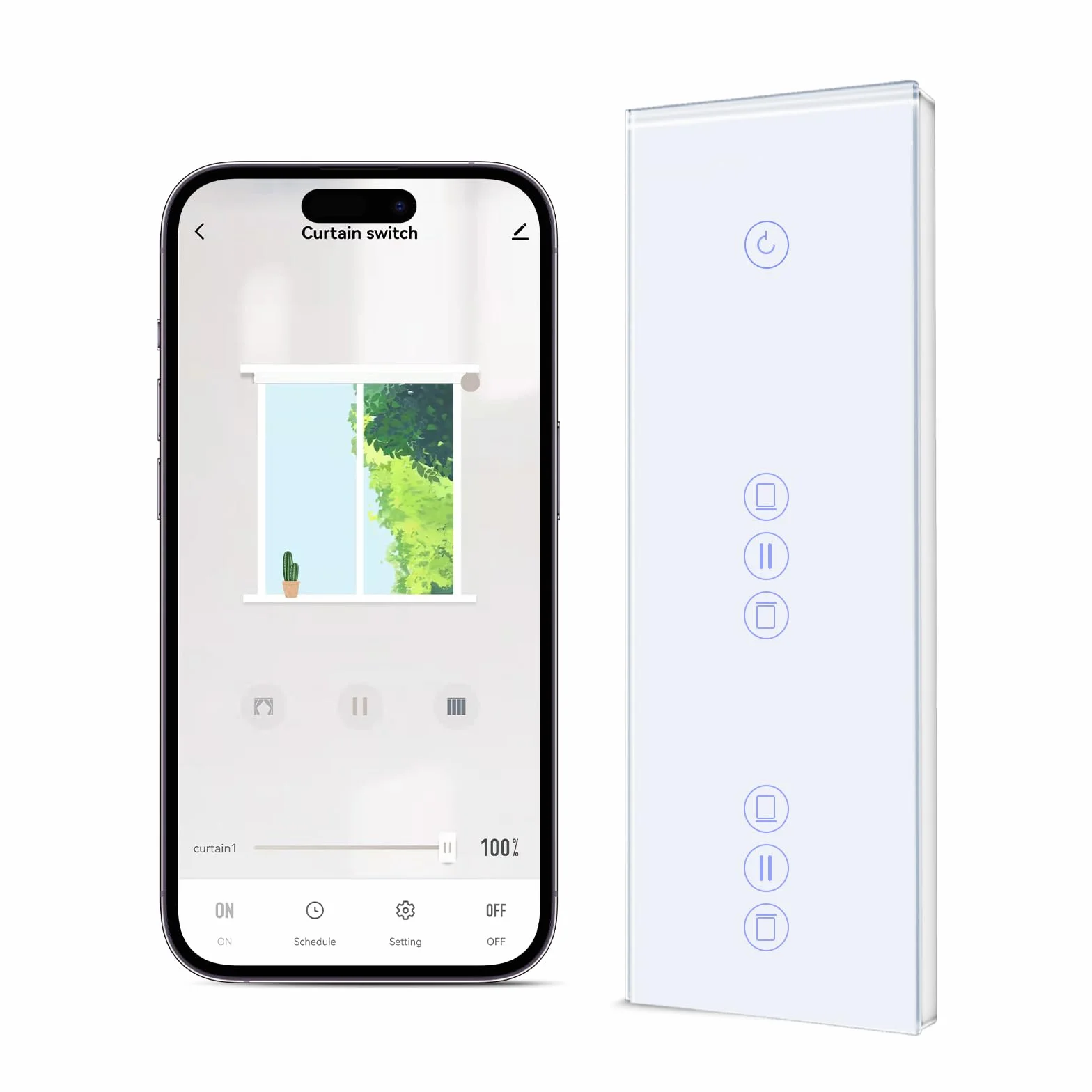 BSEED Alexa włącznik światła z 2-krotnym włącznikiem rolety, sterowanie roletą Wi-Fi, 1-drożny, przełącznik dotykowy WiFi, podwójny przełącznik żaluzji, kompatybilny z aplikacją Smart Life/Tuya, Alexa