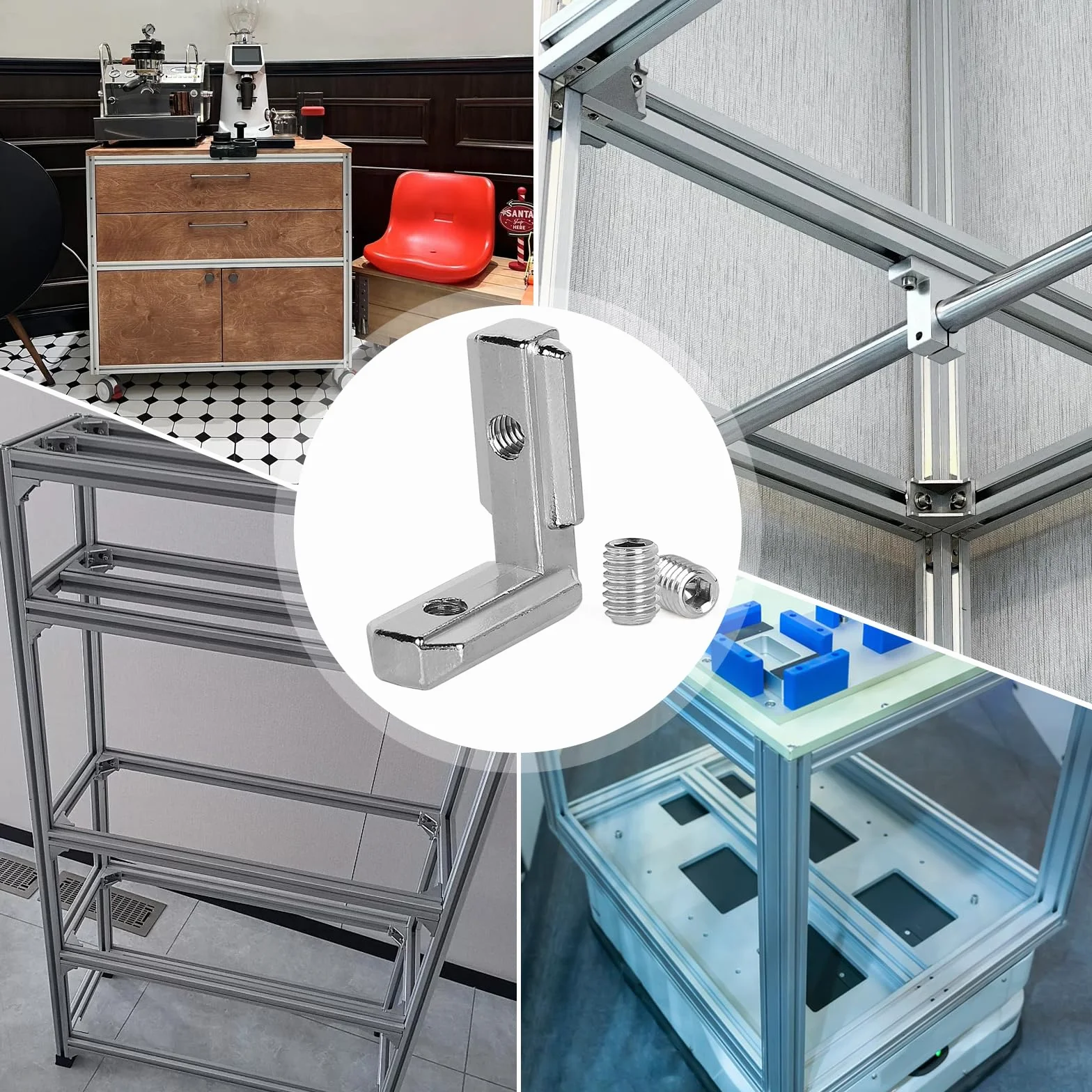 80 Wsporniki kątowe z rowkiem T Złącze kątowe 3030 Złącze kątowe ze stopu aluminium Uchwyt kątowy Standardowy aluminiowy profil europejski z 160 śrubami