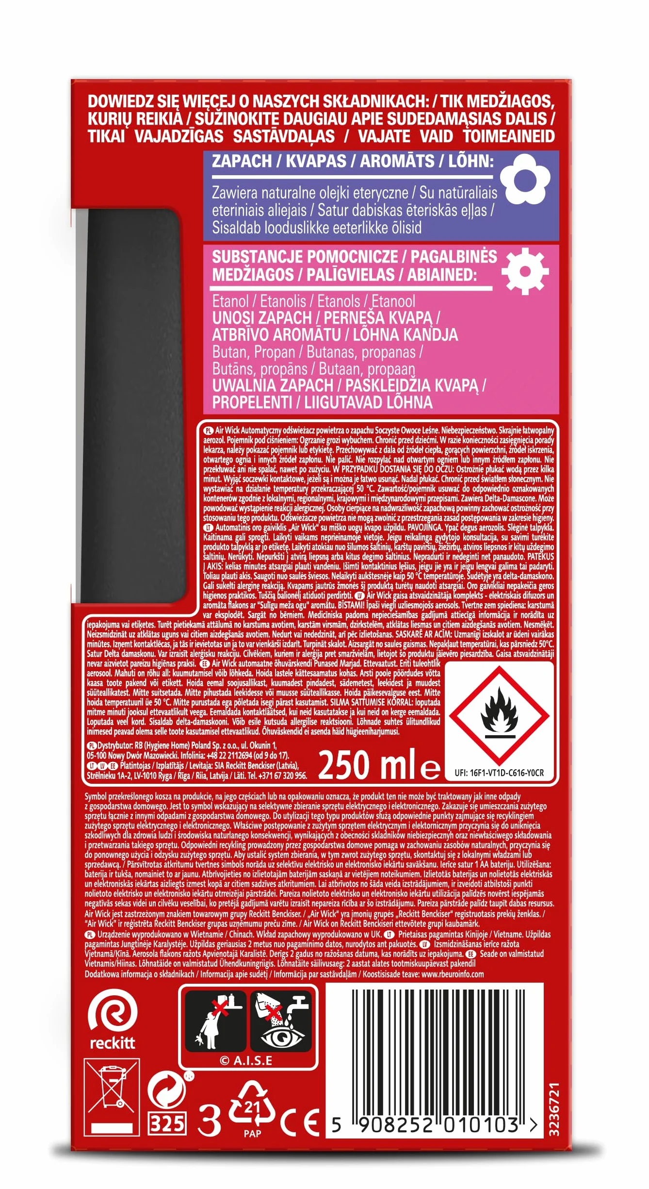 Air Wick Freshmatic Soczyste Owoce Leśne/Red Berries 250 ml Komplet