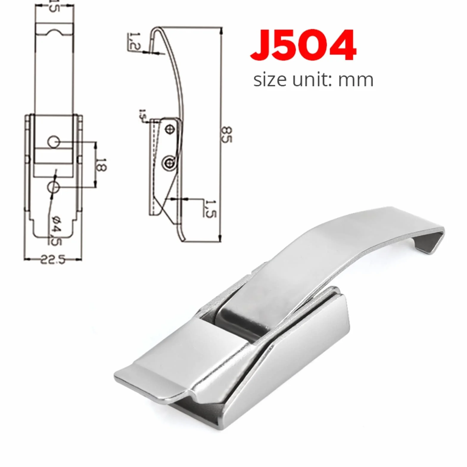 2 szt. J107 Skrzynki do szafek sprzętowych sprężynowy zatrzask zatrzaskowy 46 * 21 Stal miękka do drzwi przesuwnych Proste okno (kolor: 5xJ504)