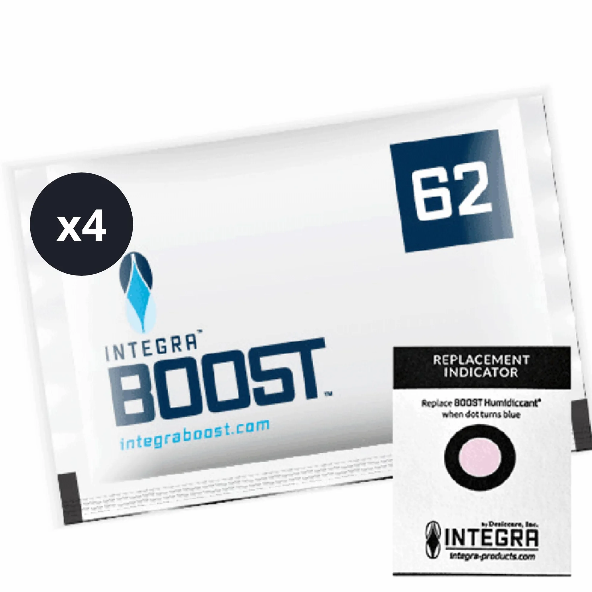 GROWMANIA Integra Boost 62% - 4 szt. 67 gramów regulator wilgotności - 2-drożny nawilżacz powietrza ze wskaźnikiem zużycia - czas trwania do 3 miesięcy