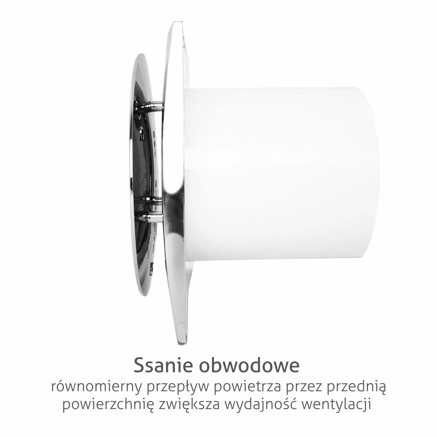 Turbionaire MIO 100 LL-SC wentylator łazienkowy, 100 mm, chromowany do ewakuacji, standard do łazienki, kuchni, silnika z łożyskami kulkowymi, blokada biegu wstecznego, stopień ochrony IPX4 przed
