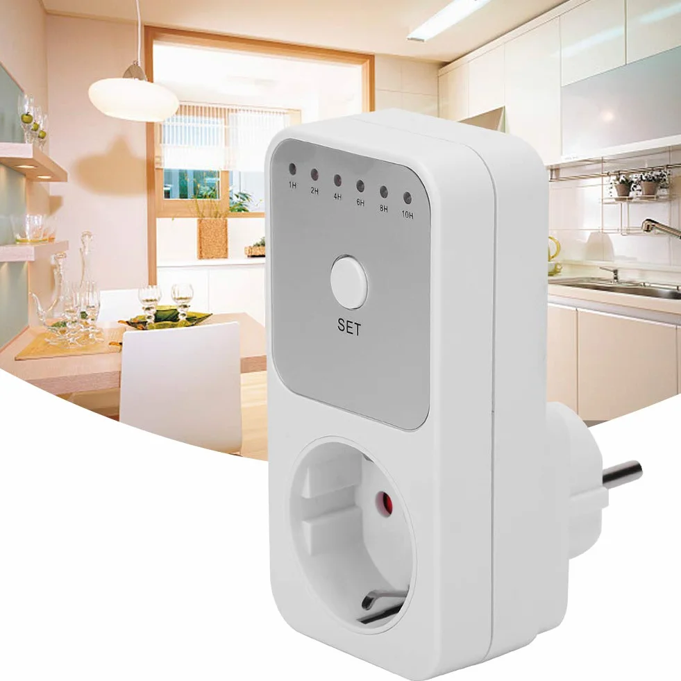 Wtyczka UE 230 V 16 A Timer Przełącznik Gniazda Zasilania Od 1 do 10 Godzin Swobodne Ustawianie Sterownika Wyłącznika Czasowego Odliczania do Oświetlenia Domu, Wentylatorów,