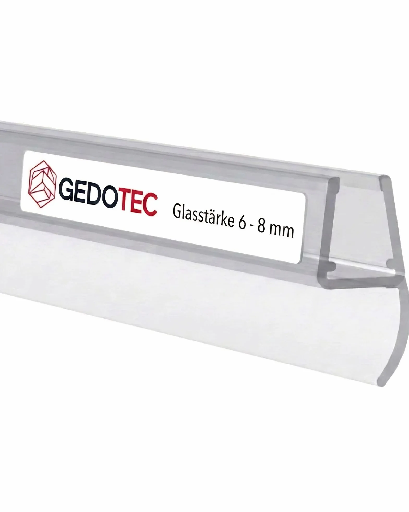 Gedotec Uszczelka do drzwi prysznicowych 180°, 2000 mm x 8 mm, przezroczysty PCW, do kabiny prysznicowej, grubość szkła 6-8 mm