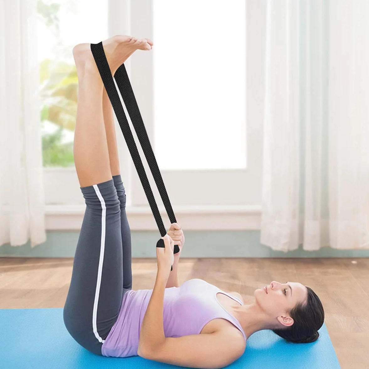 pasek do jogi paski do przenoszenia jogi matowy regulowany pasek bawełniany do pilates fitness siłownia