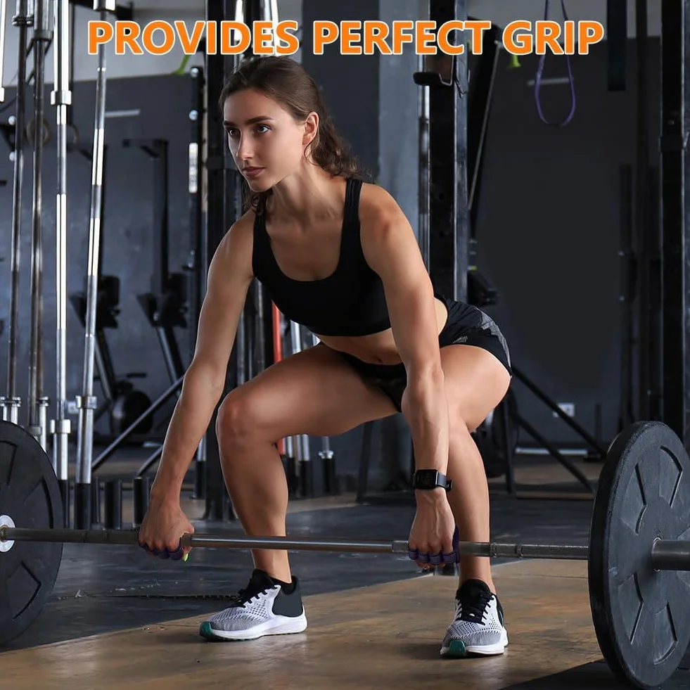 Flintronic Podkładki do ćwiczeń fitness, 4 pętelki na palce, antypoślizgowe neoprenowe, alternatywa dla rękawic gimnastycznych, podnoszenie ciężarów, do podciągania, gimnastyki, wiosłowania, kobiet, 2
